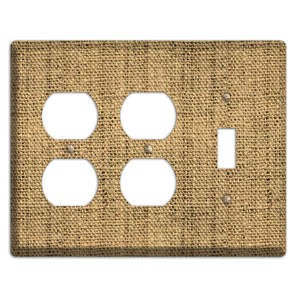Teak Burlap 2 Duplex / Toggle Wallplate