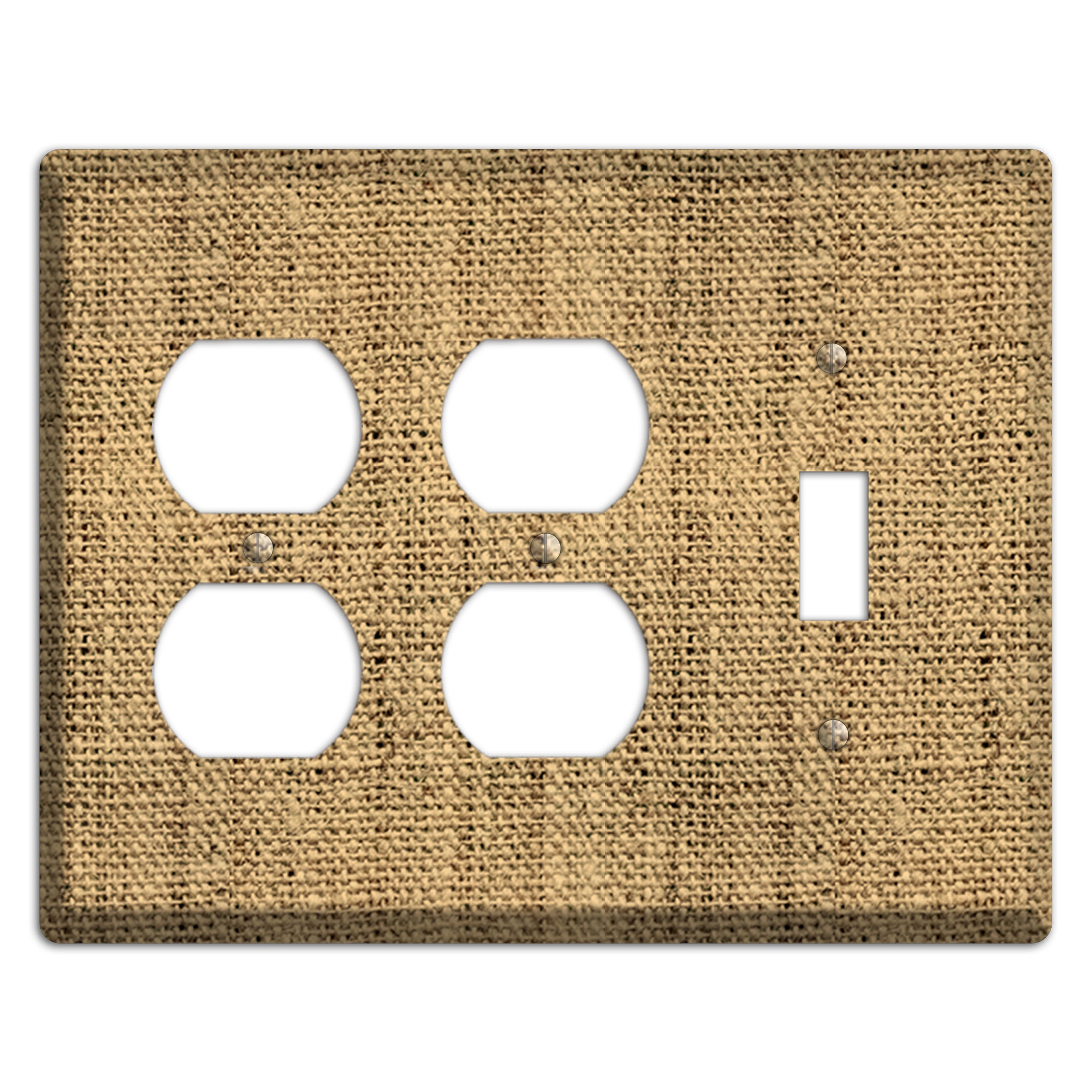 Teak Burlap 2 Duplex / Toggle Wallplate