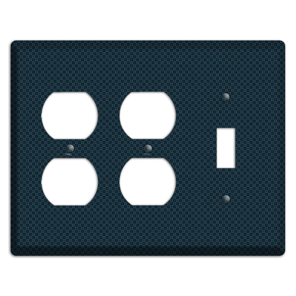 Navy Dots and Check 2 Duplex / Toggle Wallplate