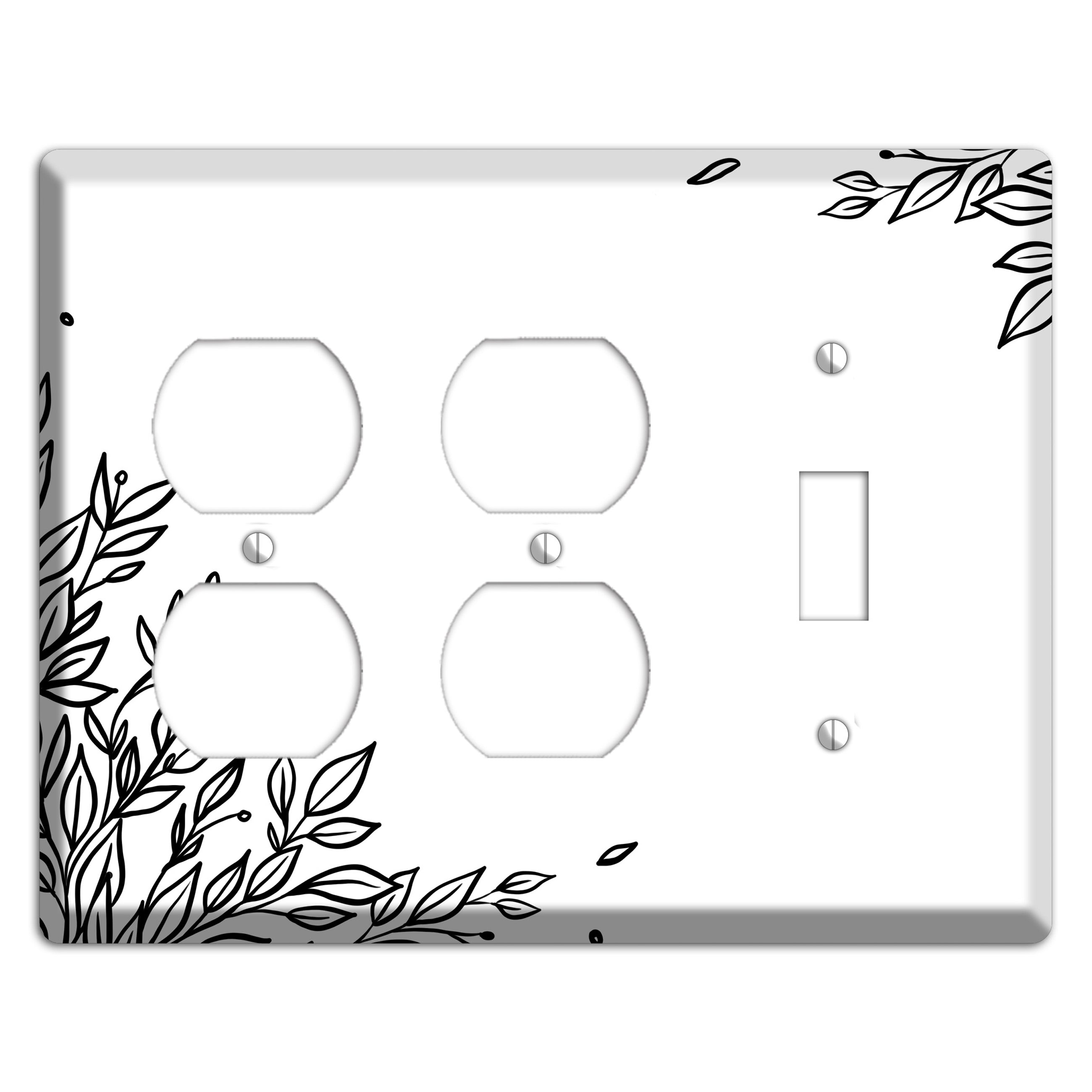 Hand-Drawn Floral 17 2 Duplex / Toggle Wallplate