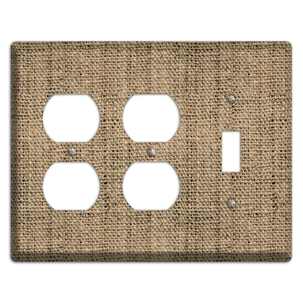 Donkey Brown Burlap 2 Duplex / Toggle Wallplate