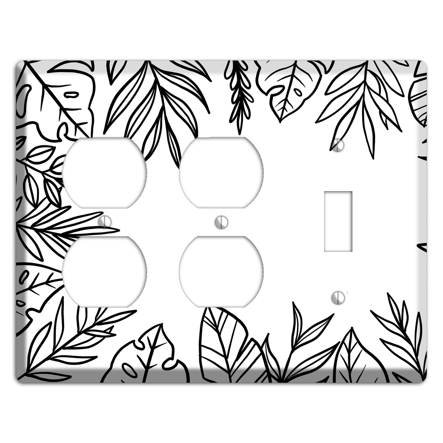 Hand-Drawn Leaves 4 2 Duplex / Toggle Wallplate