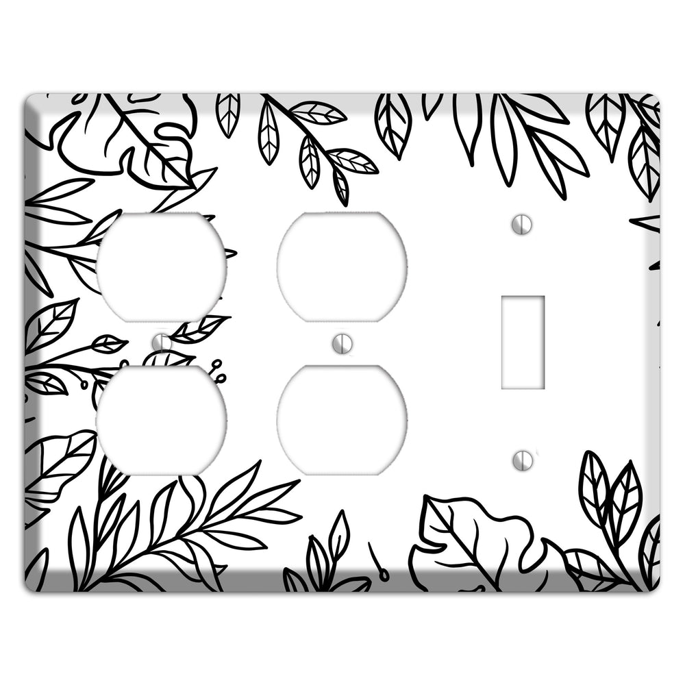 Hand-Drawn Leaves 6 2 Duplex / Toggle Wallplate