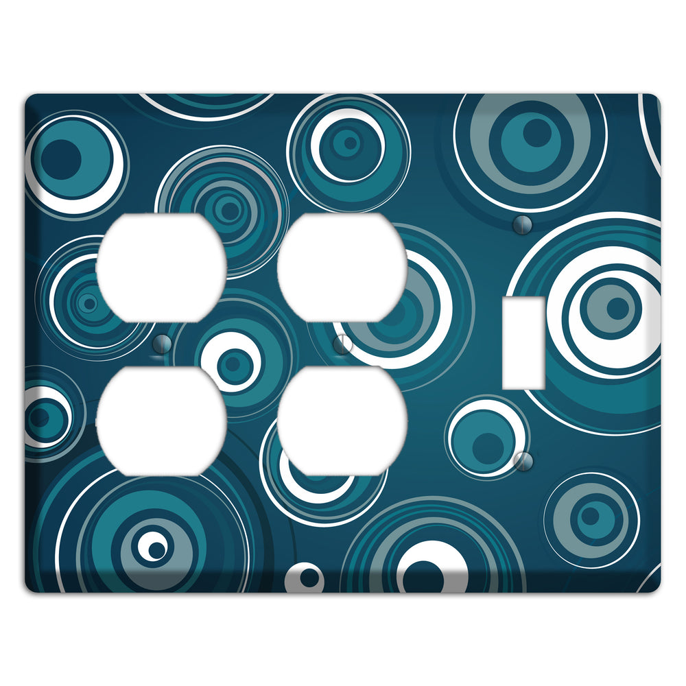Blue Circles 2 Duplex / Toggle Wallplate