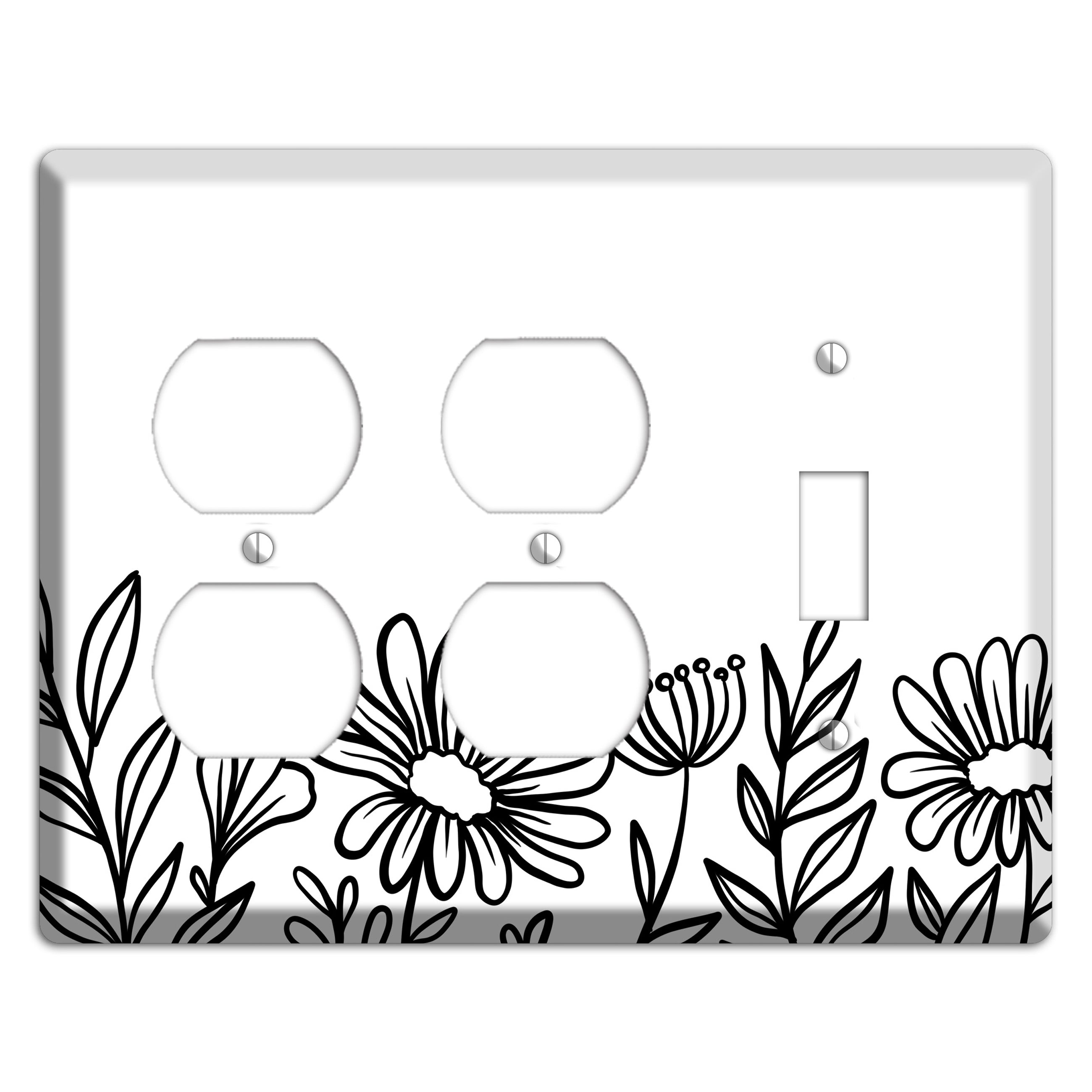 Hand-Drawn Floral 10 2 Duplex / Toggle Wallplate