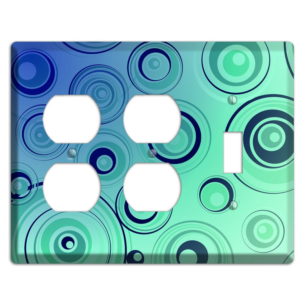 Blue and Green Circles 2 Duplex / Toggle Wallplate