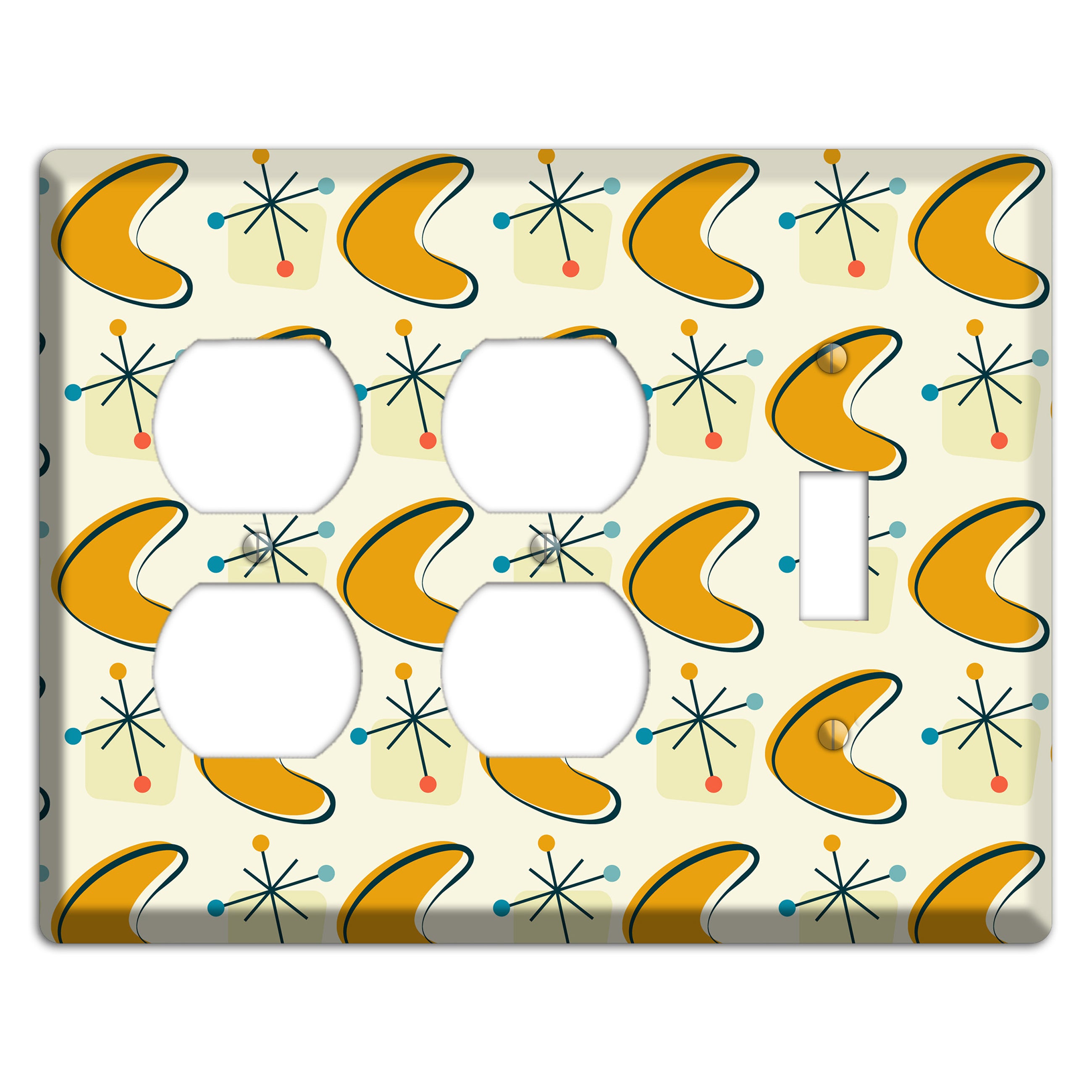 Yellow Boomerang 2 Duplex / Toggle Wallplate