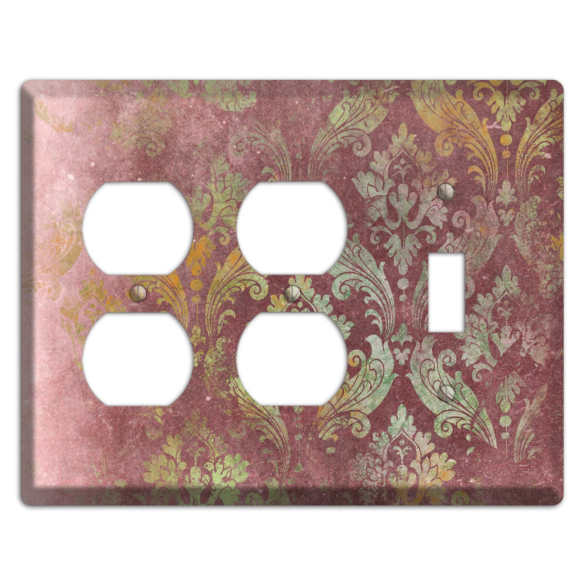 Roman Coffee Whimsical Damask 2 Duplex / Toggle Wallplate