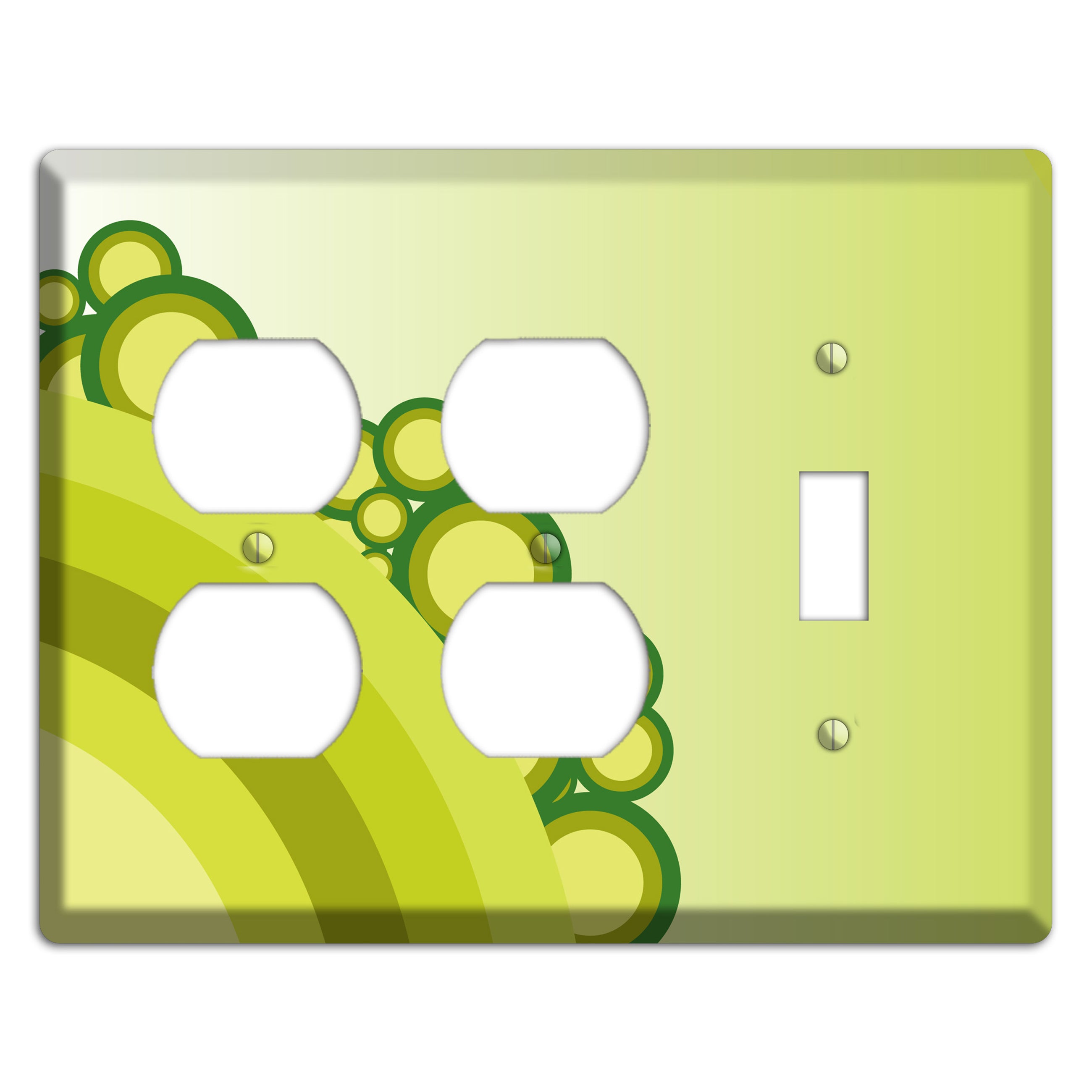 Green Rainbow Dots 2 Duplex / Toggle Wallplate