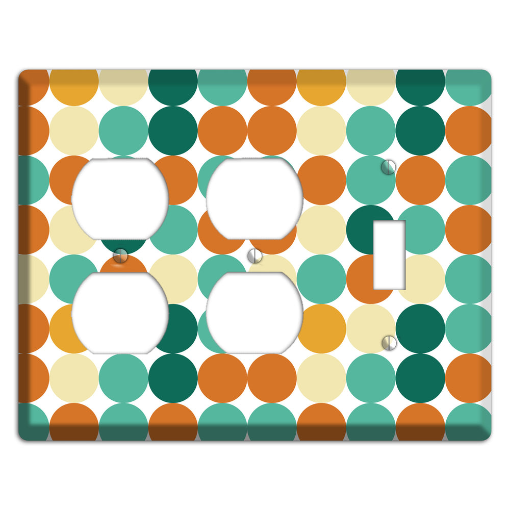 Multi Umber Jade Tiled Dots 2 Duplex / Toggle Wallplate