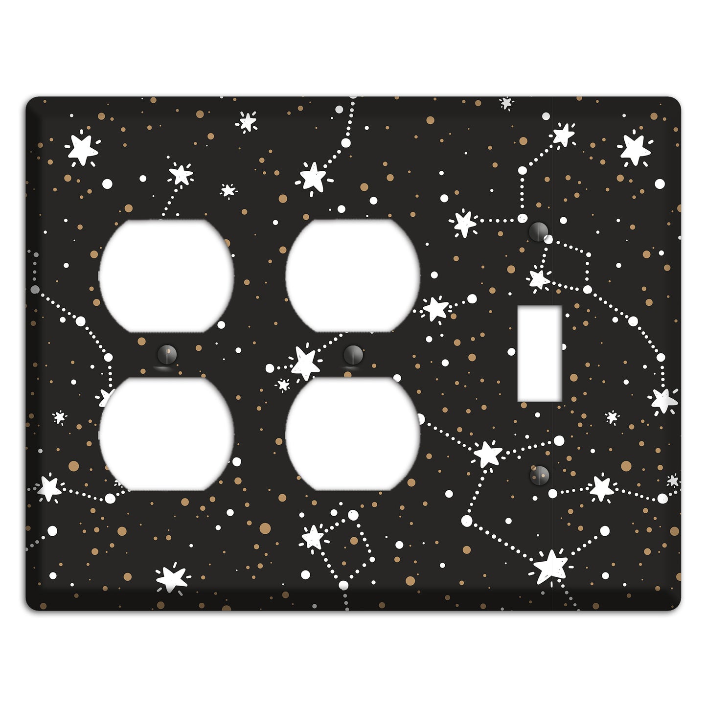 Constellations Black 2 Duplex / Toggle Wallplate