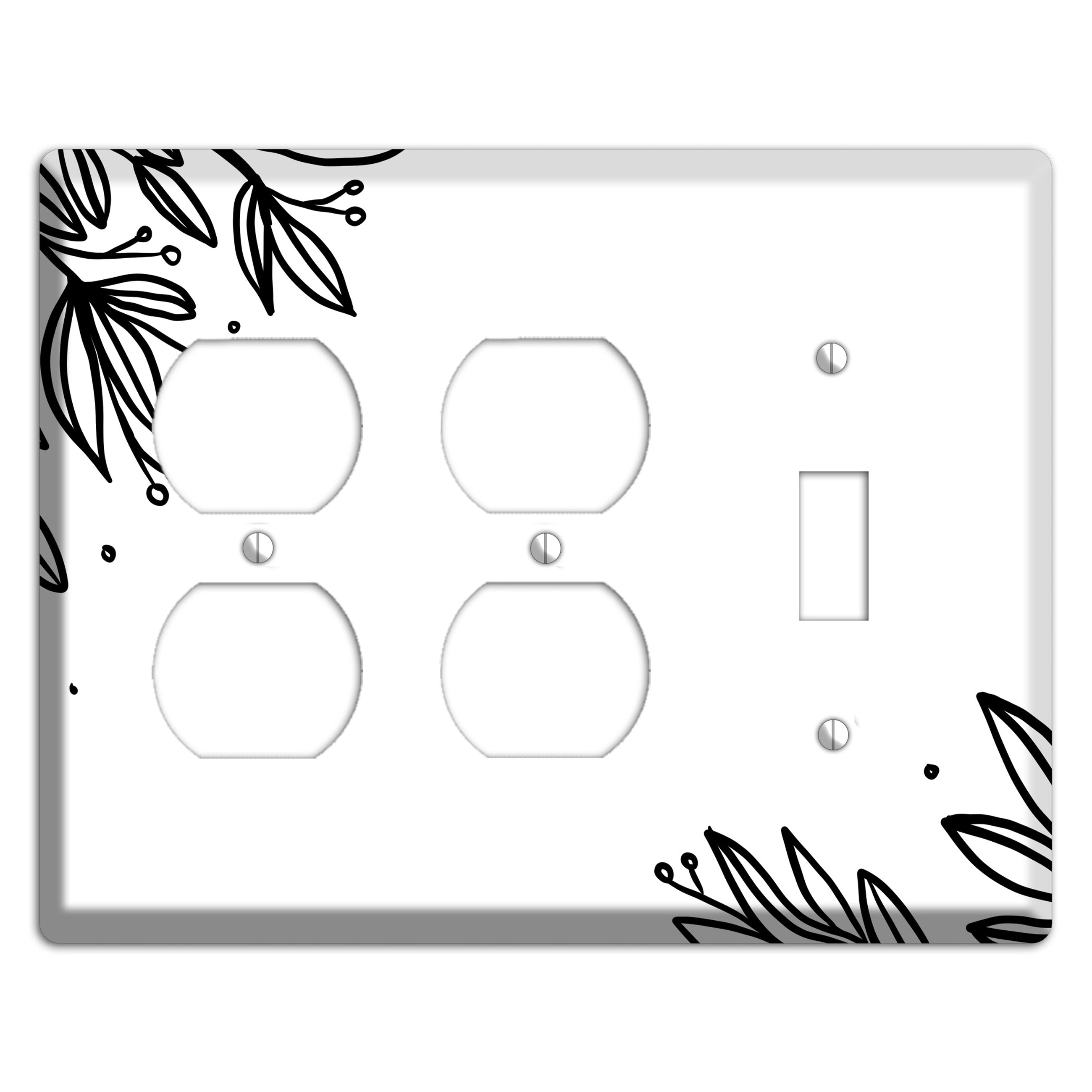 Hand-Drawn Floral 9 2 Duplex / Toggle Wallplate