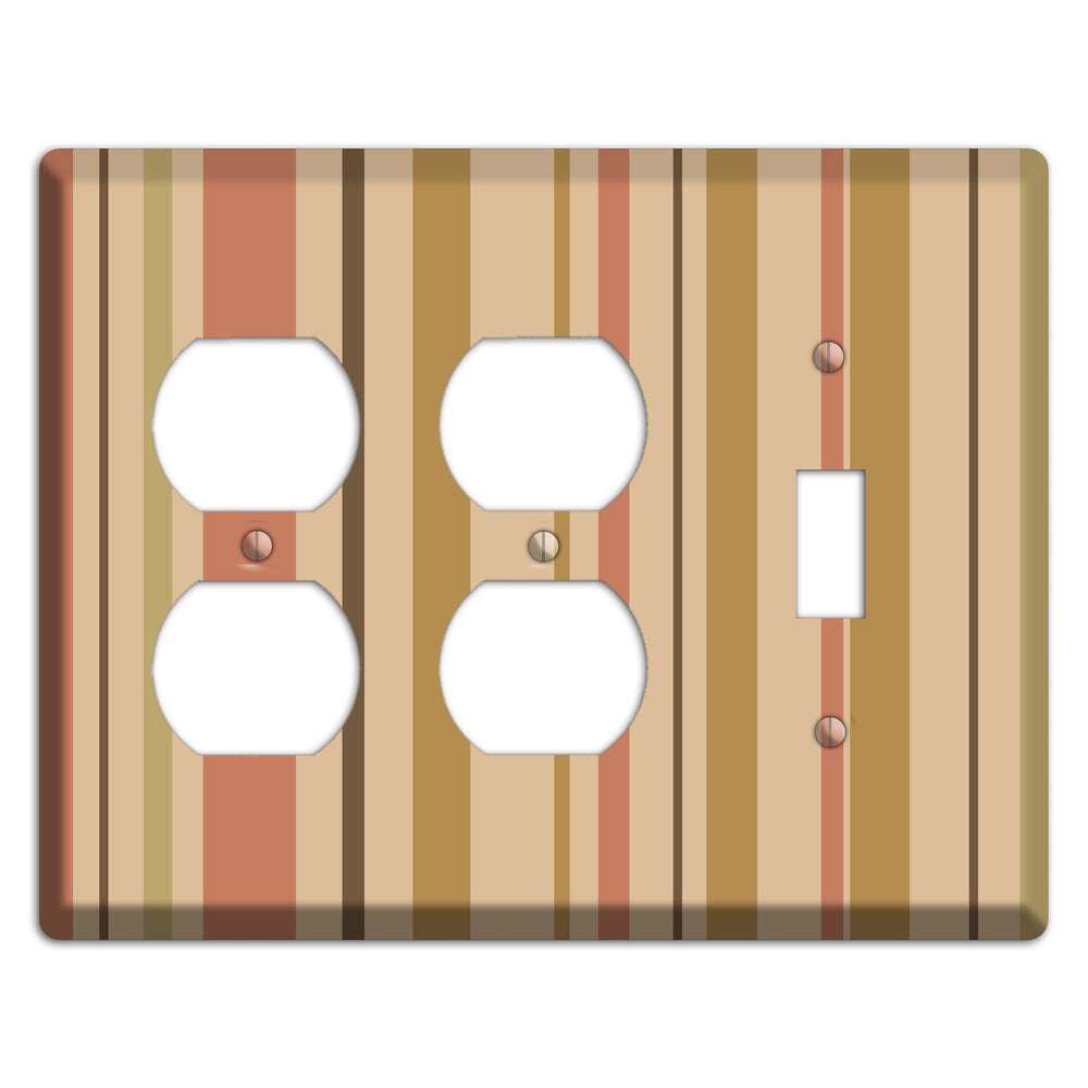 Multi Dusty Pink Vertical Stripes 2 Duplex / Toggle Wallplate