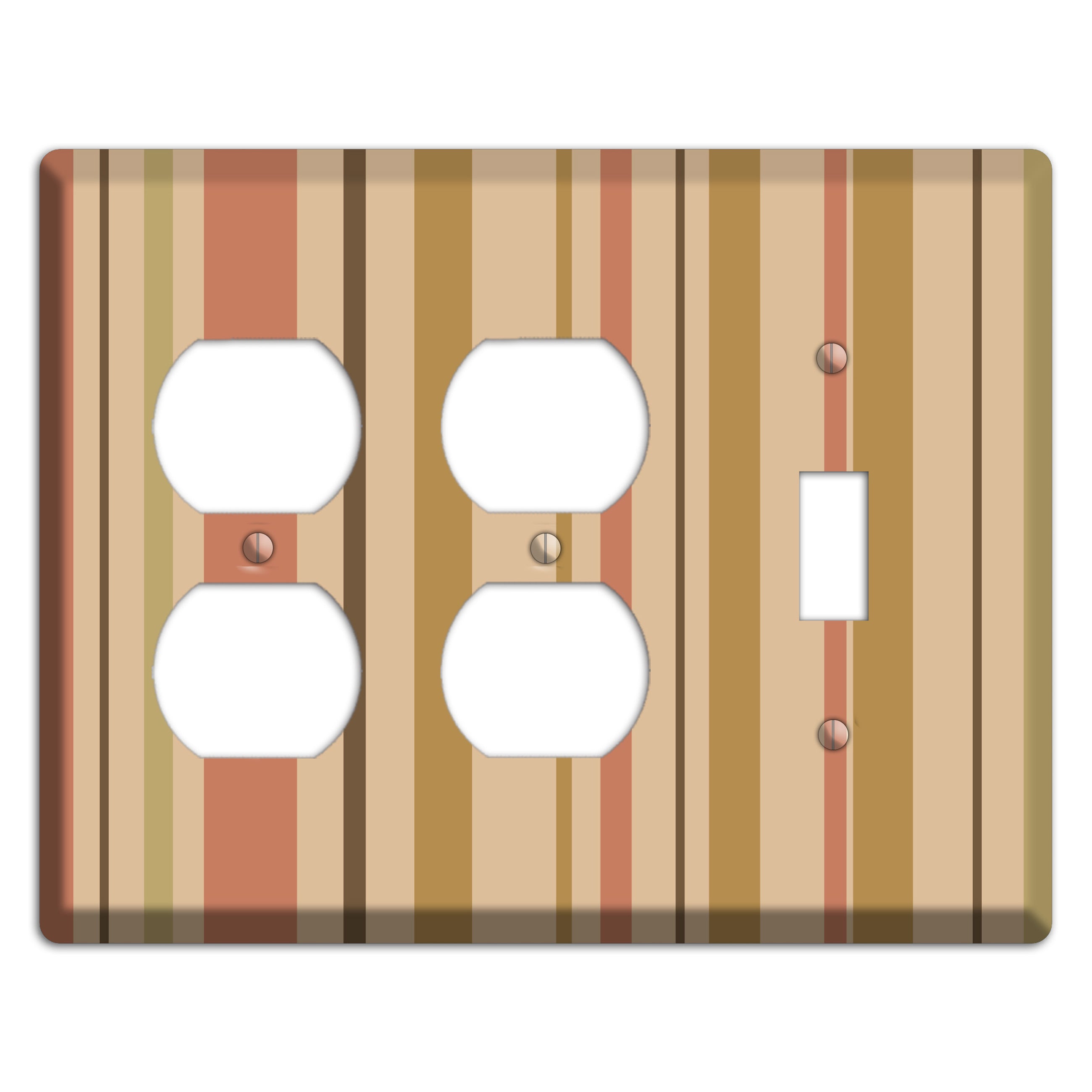 Multi Dusty Pink Vertical Stripes 2 Duplex / Toggle Wallplate