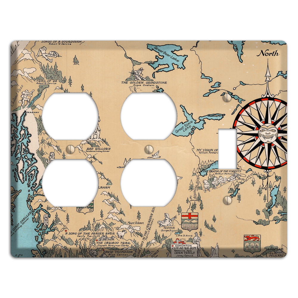 Map of Canada 2 Duplex / Toggle Wallplate