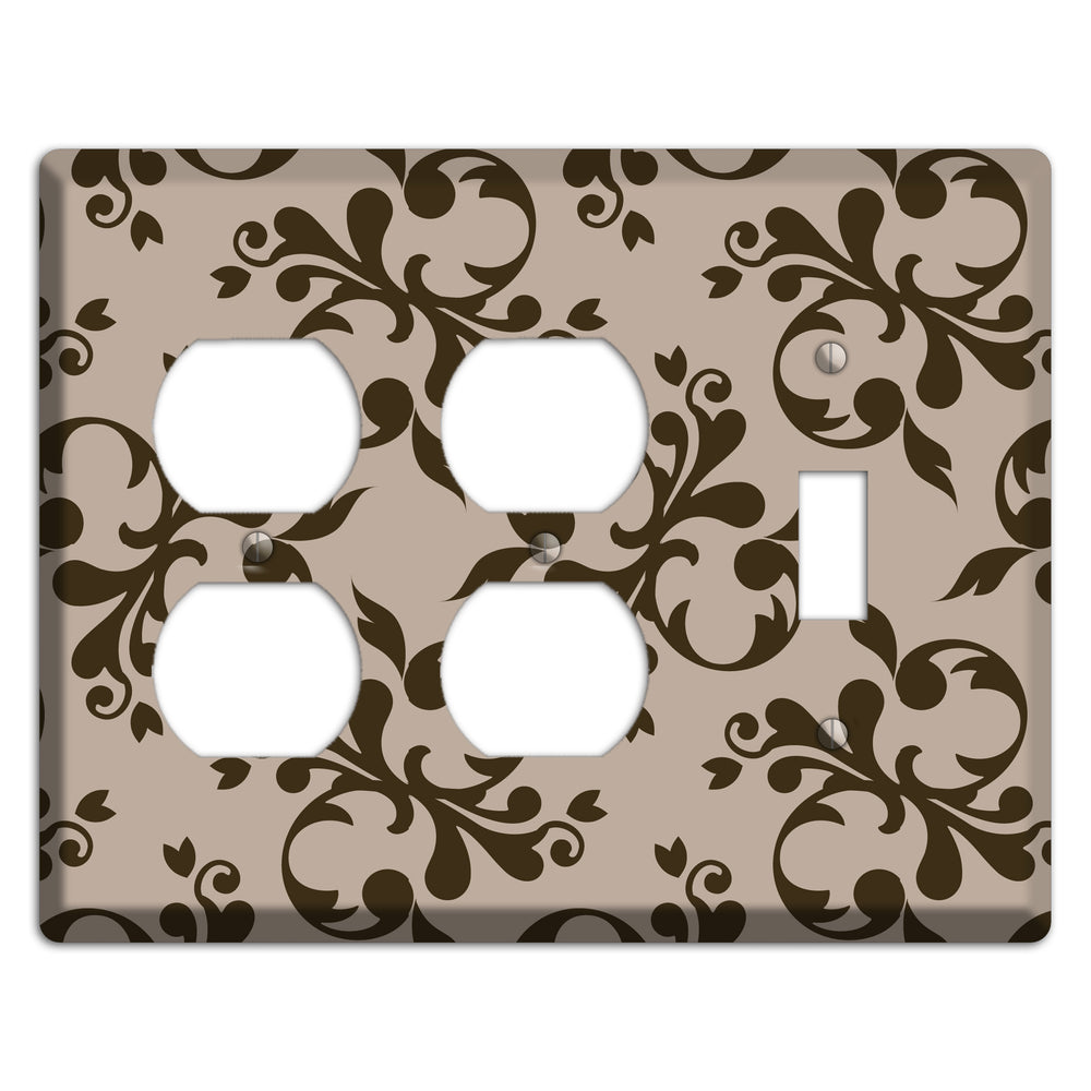 Beige Victorian Toile 2 Duplex / Toggle Wallplate