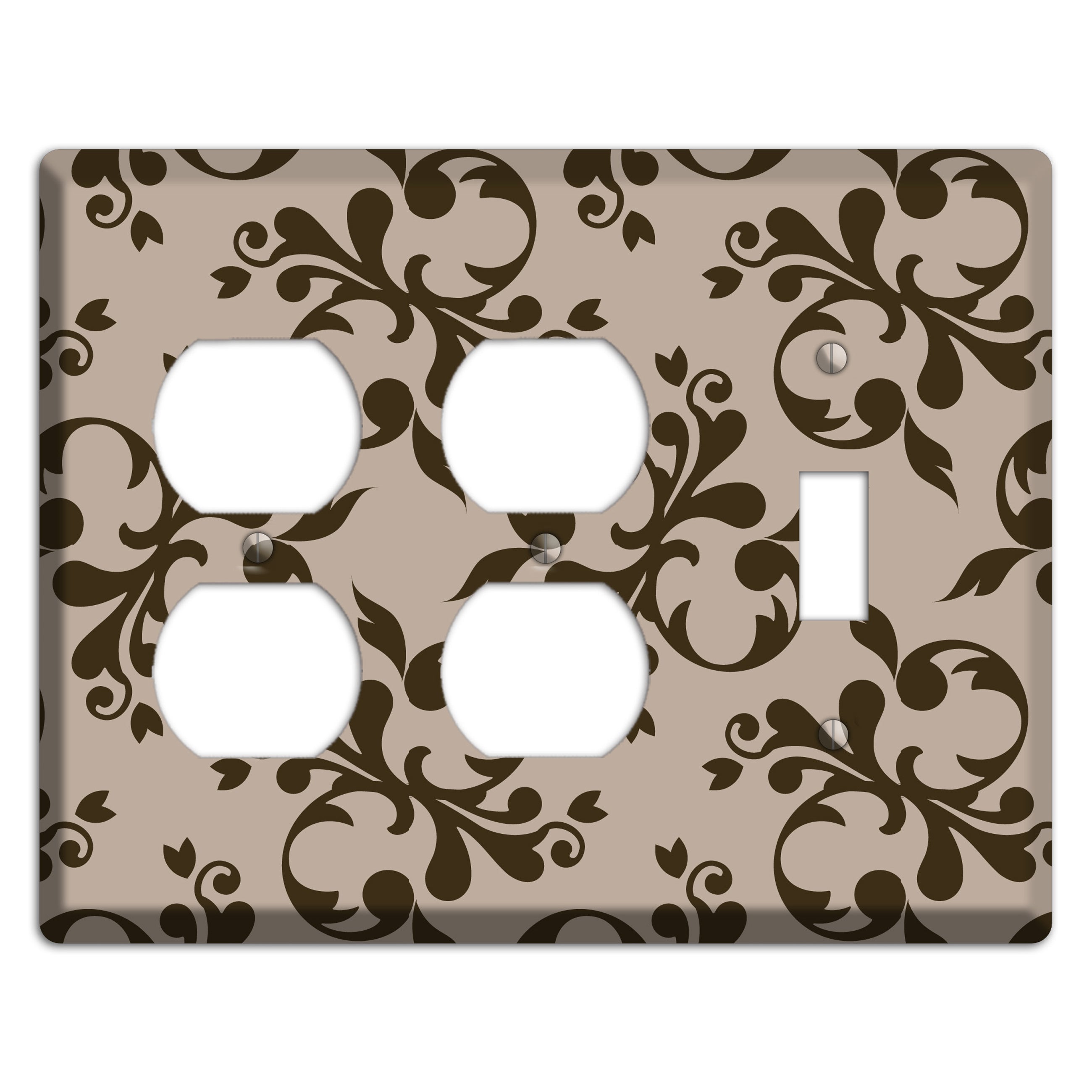Beige Victorian Toile 2 Duplex / Toggle Wallplate