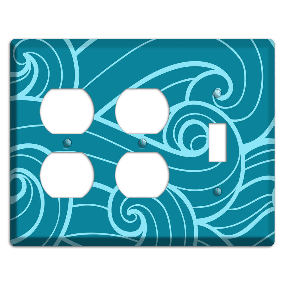 Abstract Curl Turquois 2 Duplex / Toggle Wallplate