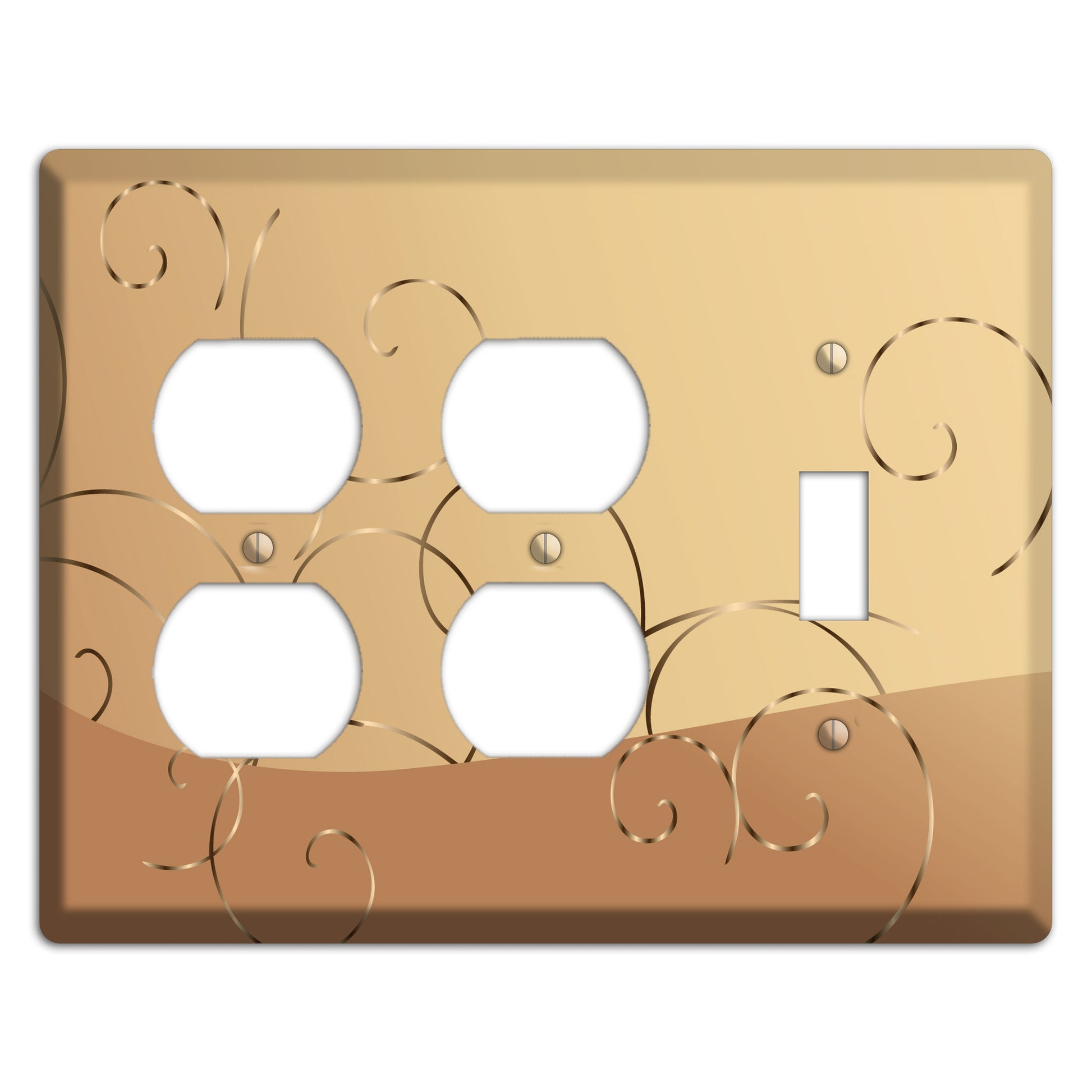 Light Brown and Beige Swirl 2 Duplex / Toggle Wallplate