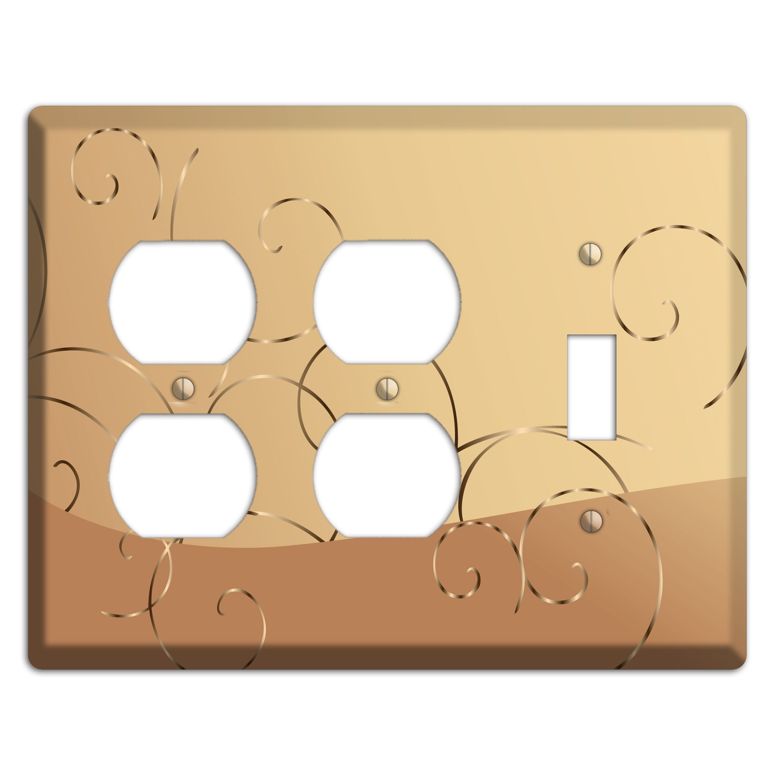 Light Brown and Beige Swirl 2 Duplex / Toggle Wallplate