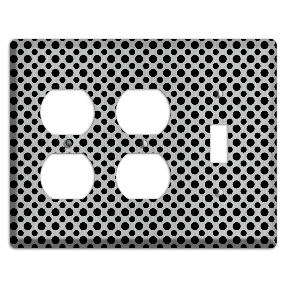 Multi Small Polka Dots Stainless Steel 2 Duplex / Toggle Wallplate