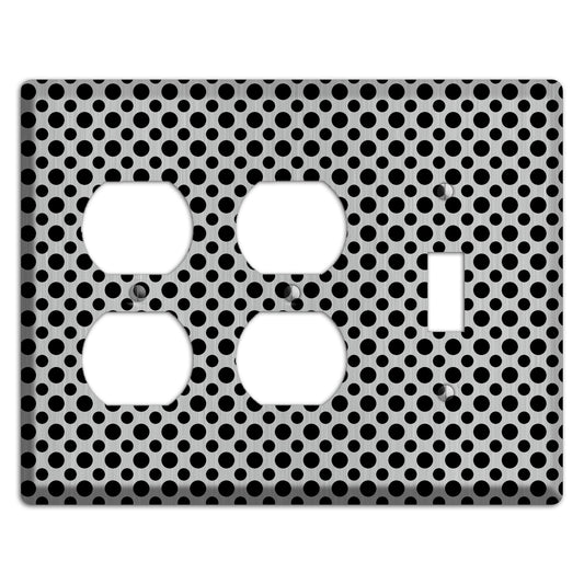 Multi Small Polka Dots Stainless 2 Duplex / Toggle Wallplate
