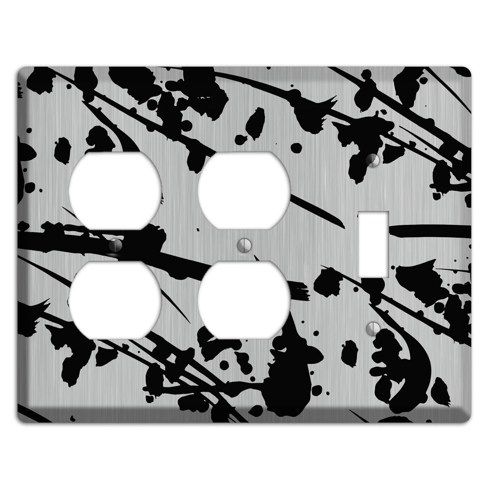 Ink Splash 6 Stainless Steel 2 Duplex / Toggle Wallplate