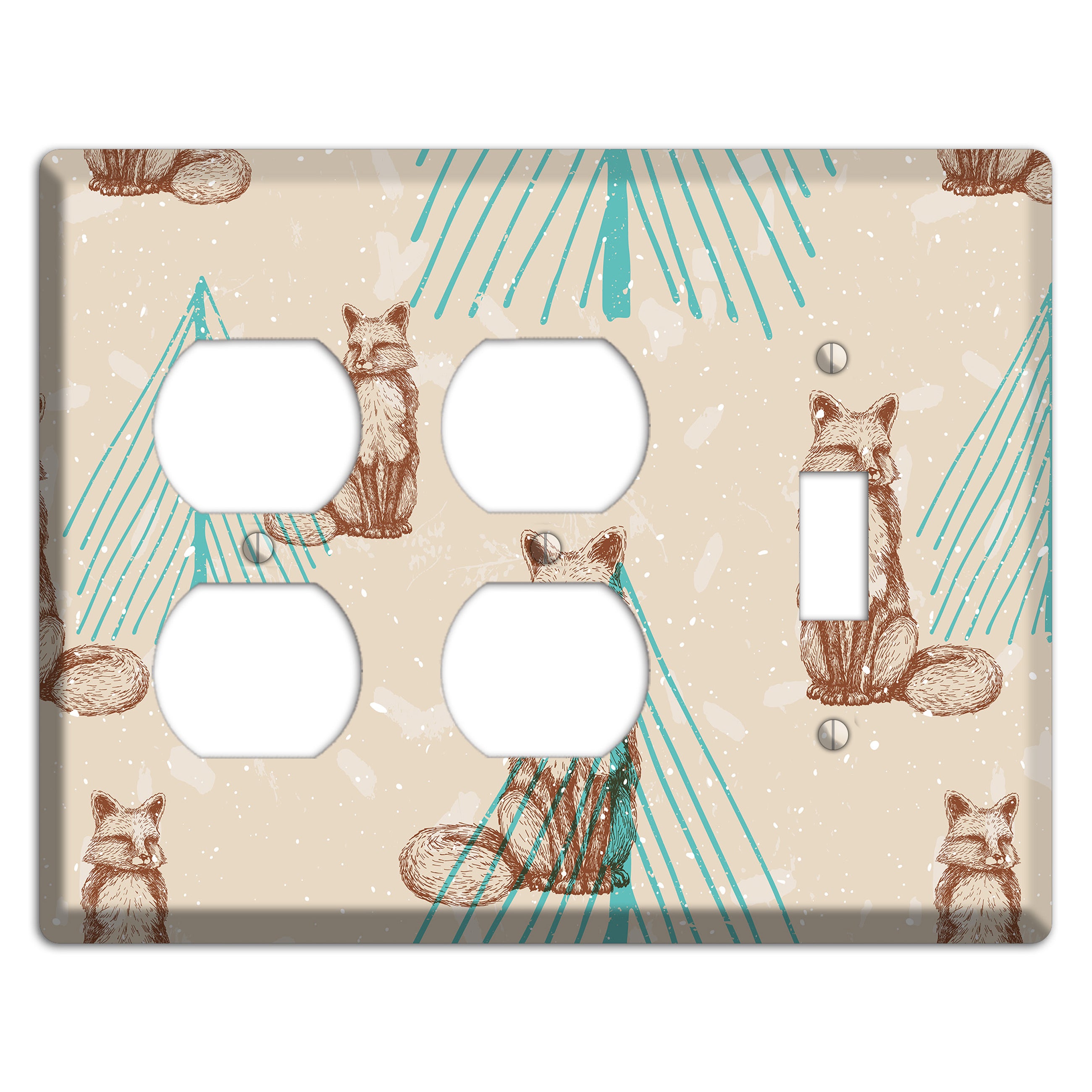 Wildlife Fox 2 Duplex / Toggle Wallplate