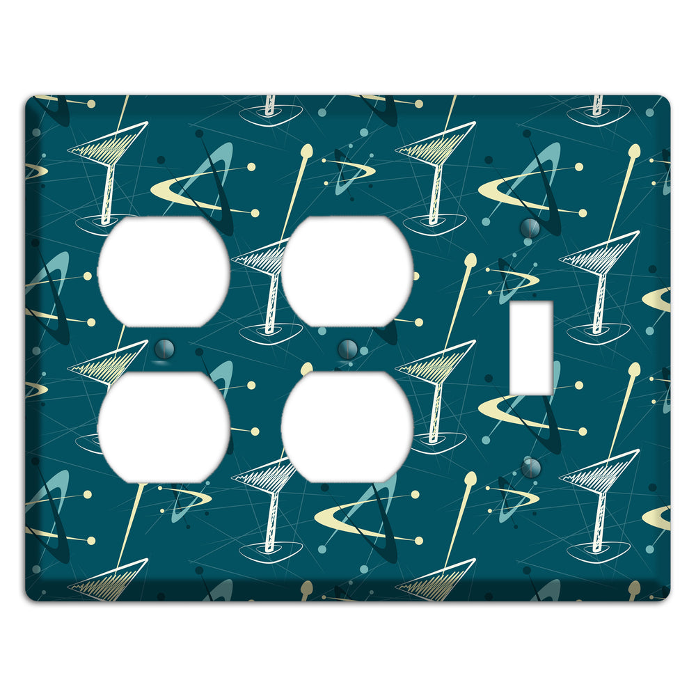 Navy Cocktail Hour 2 Duplex / Toggle Wallplate