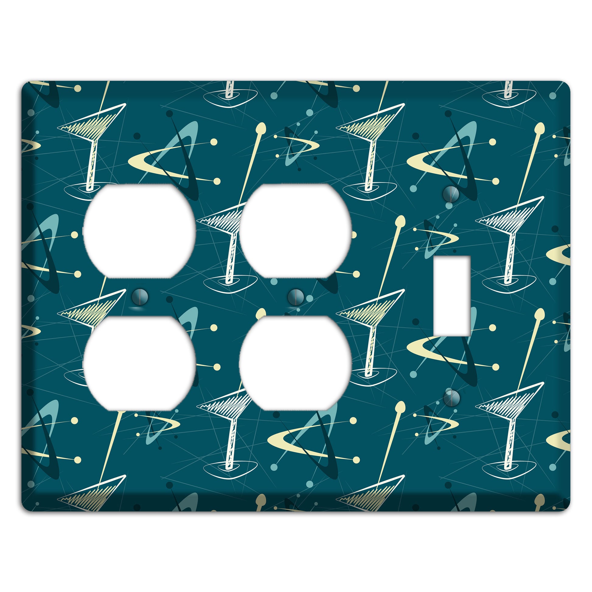 Navy Cocktail Hour 2 Duplex / Toggle Wallplate