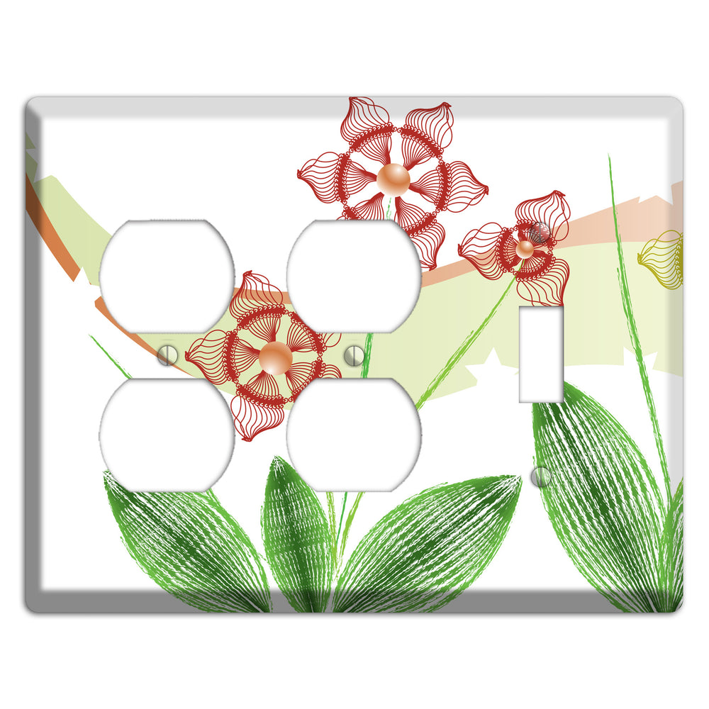 Green Abstract Flowers 2 Duplex / Toggle Wallplate