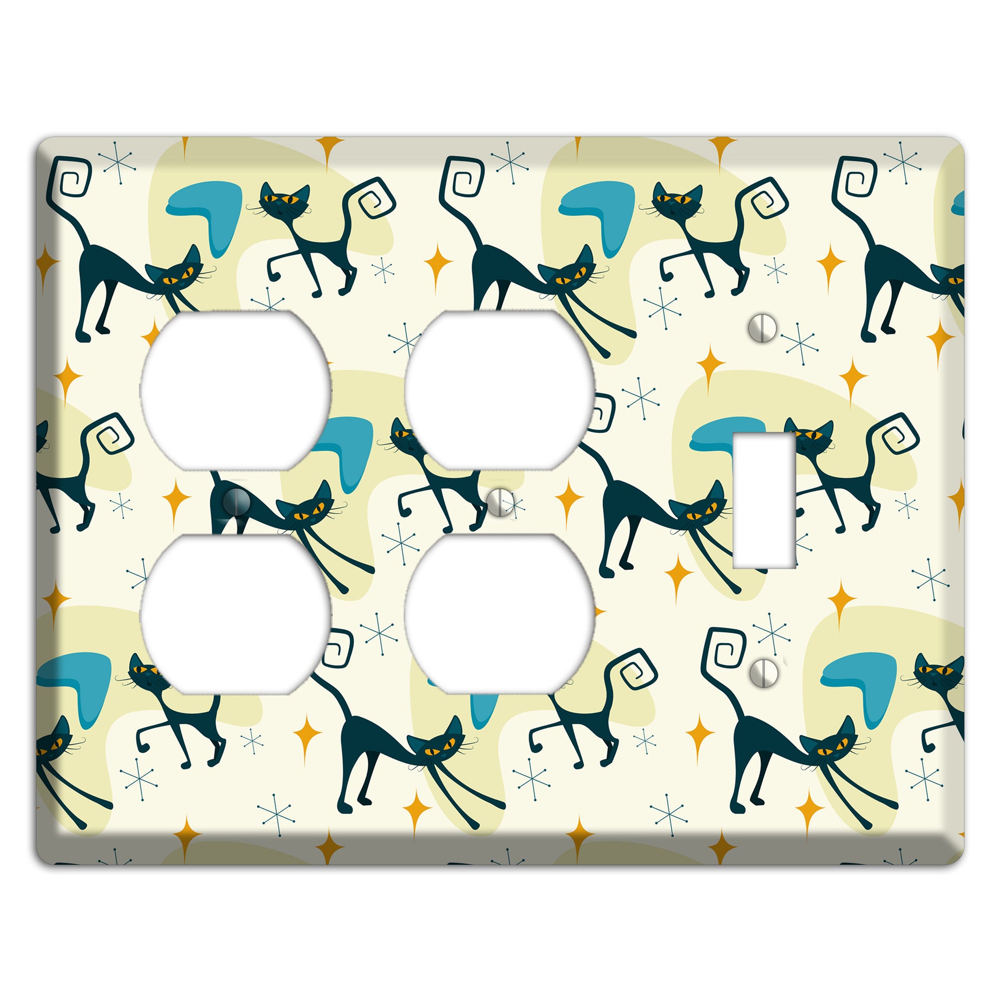 Black Cats 2 Duplex / Toggle Wallplate