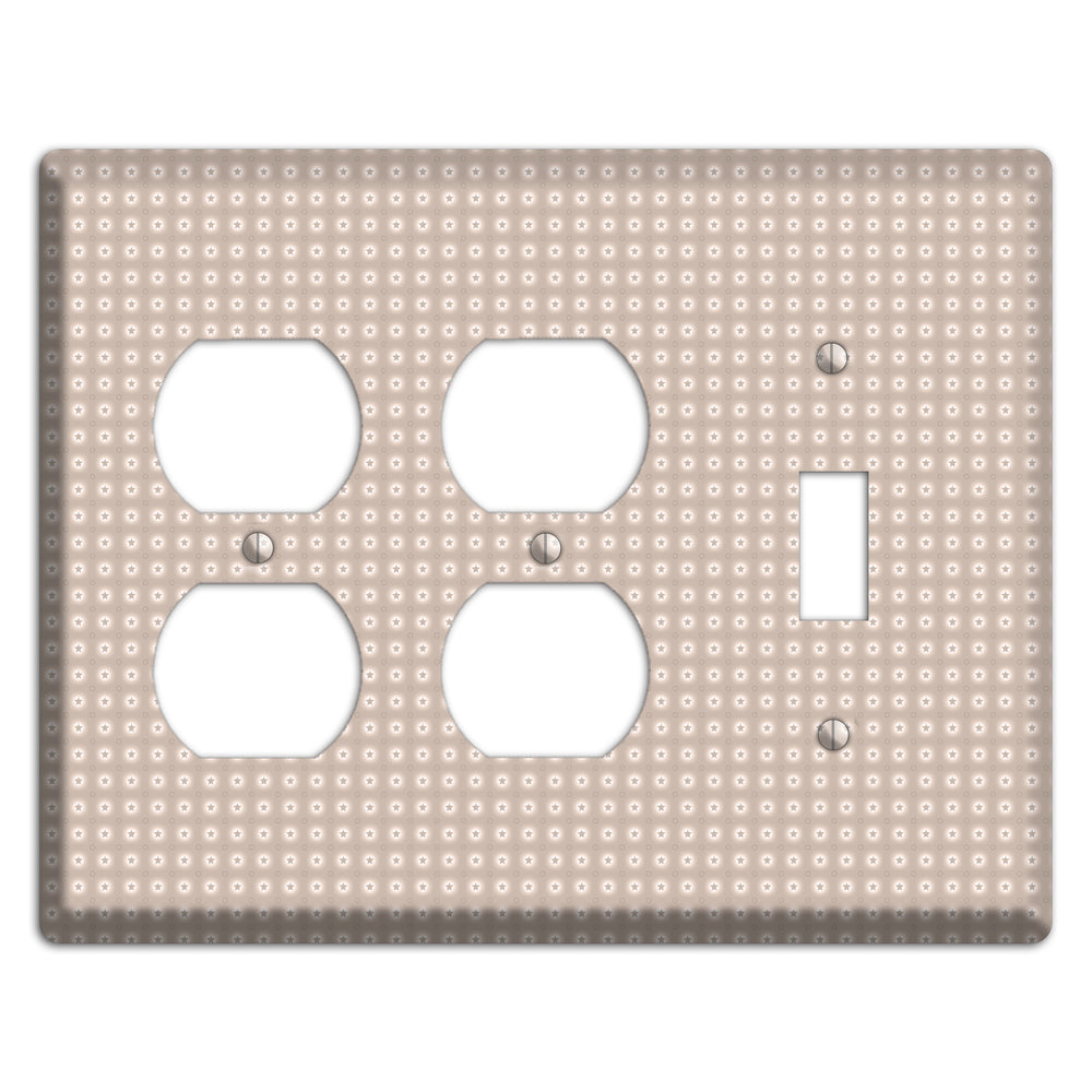 Beige with Circled Stars 2 Duplex / Toggle Wallplate