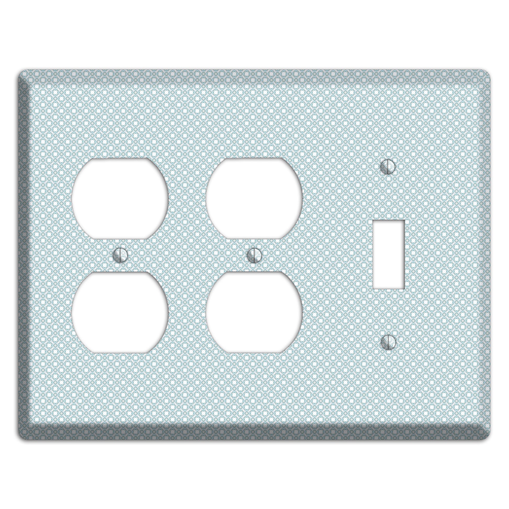 Light Blue Geometric 2 Duplex / Toggle Wallplate
