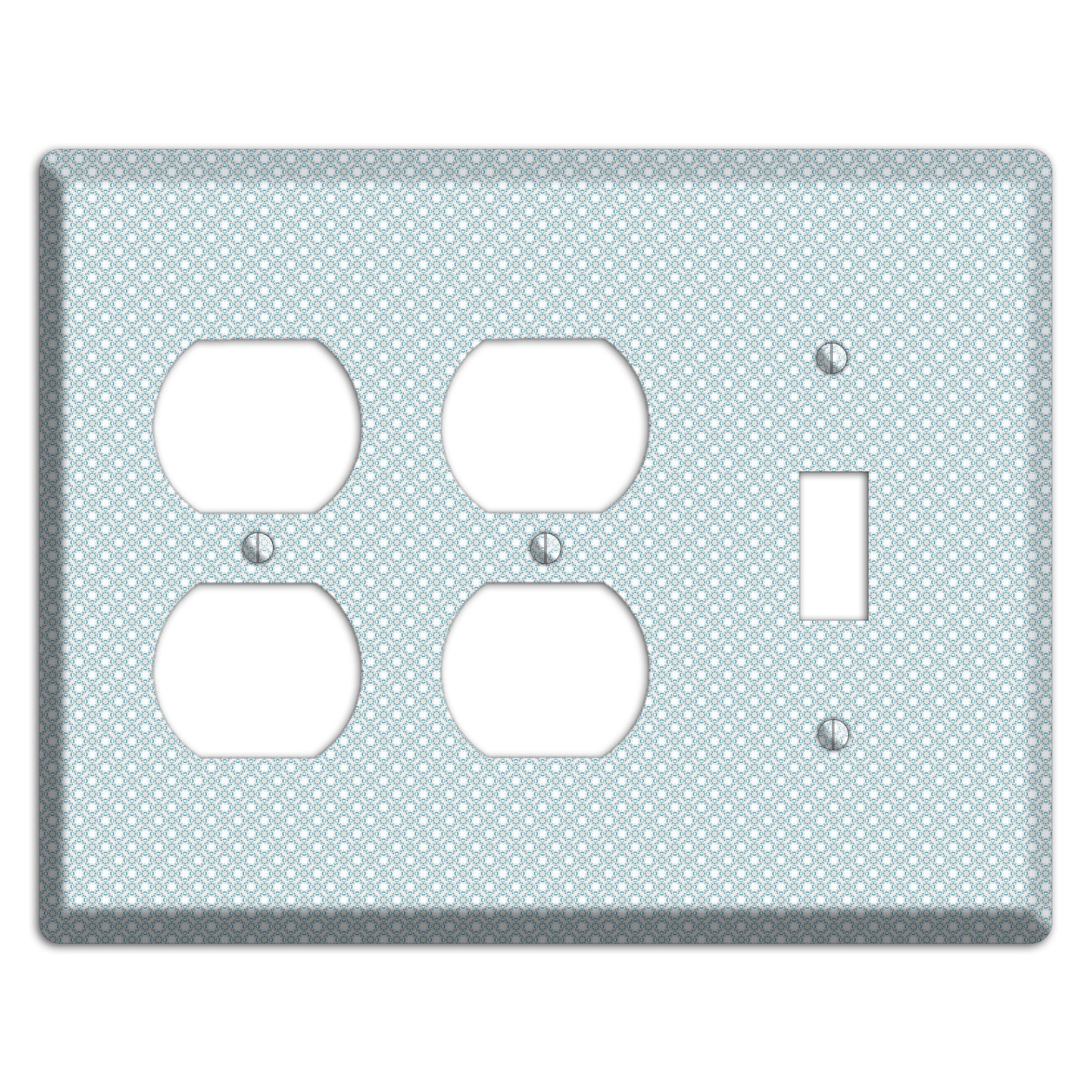 Light Blue Geometric 2 Duplex / Toggle Wallplate
