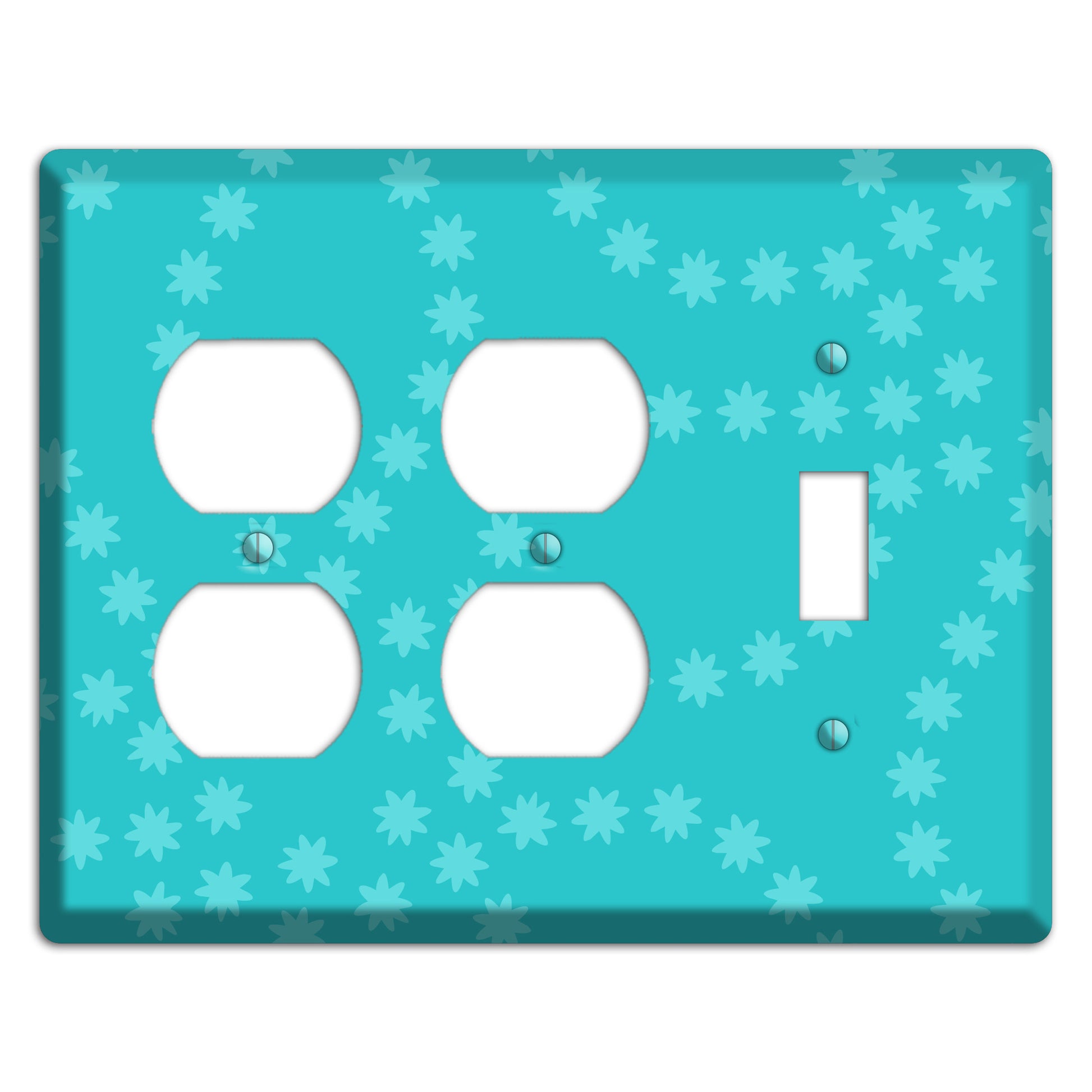 Multi Turquoise Constellation 2 Duplex / Toggle Wallplate