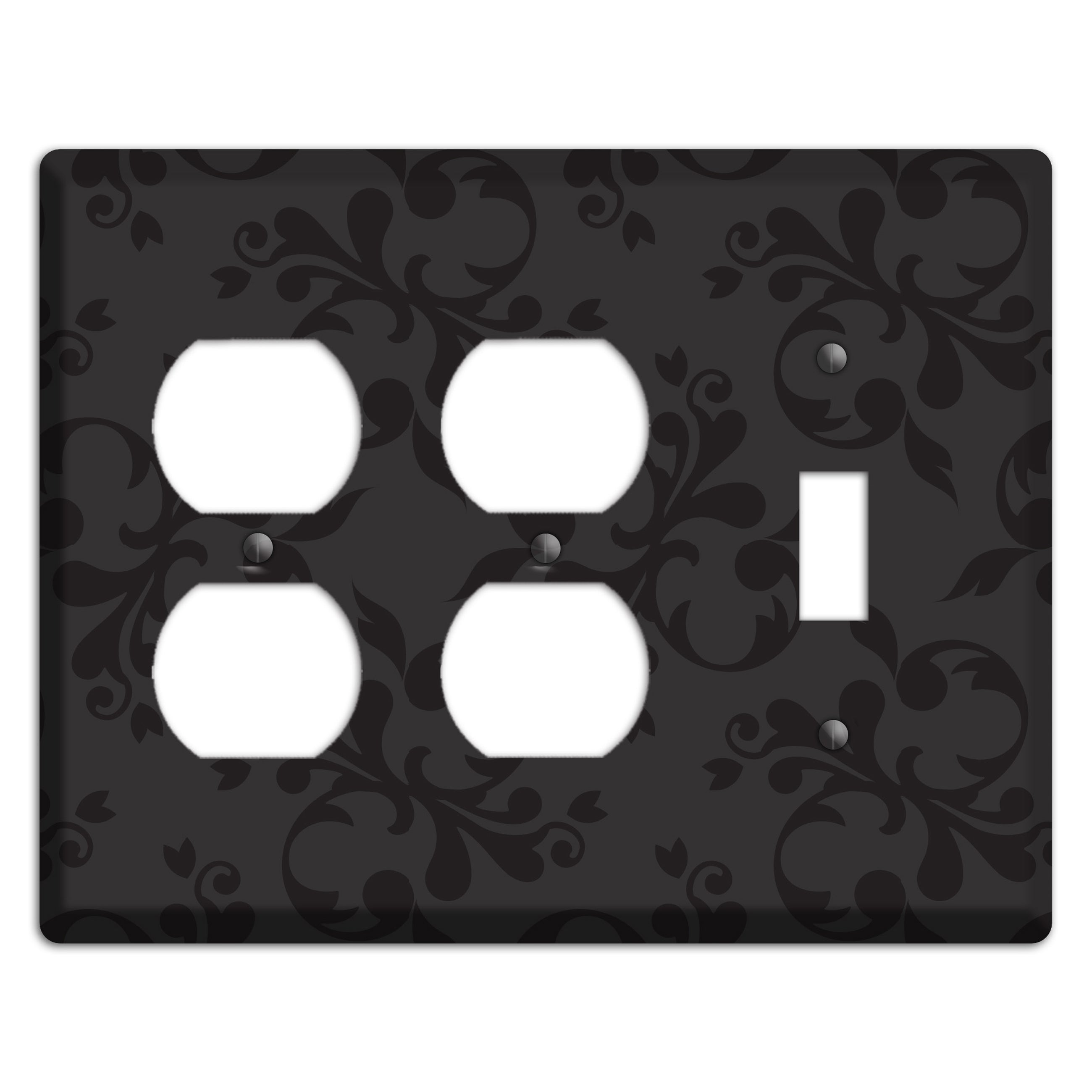 Black Victorian Toile 2 Duplex / Toggle Wallplate