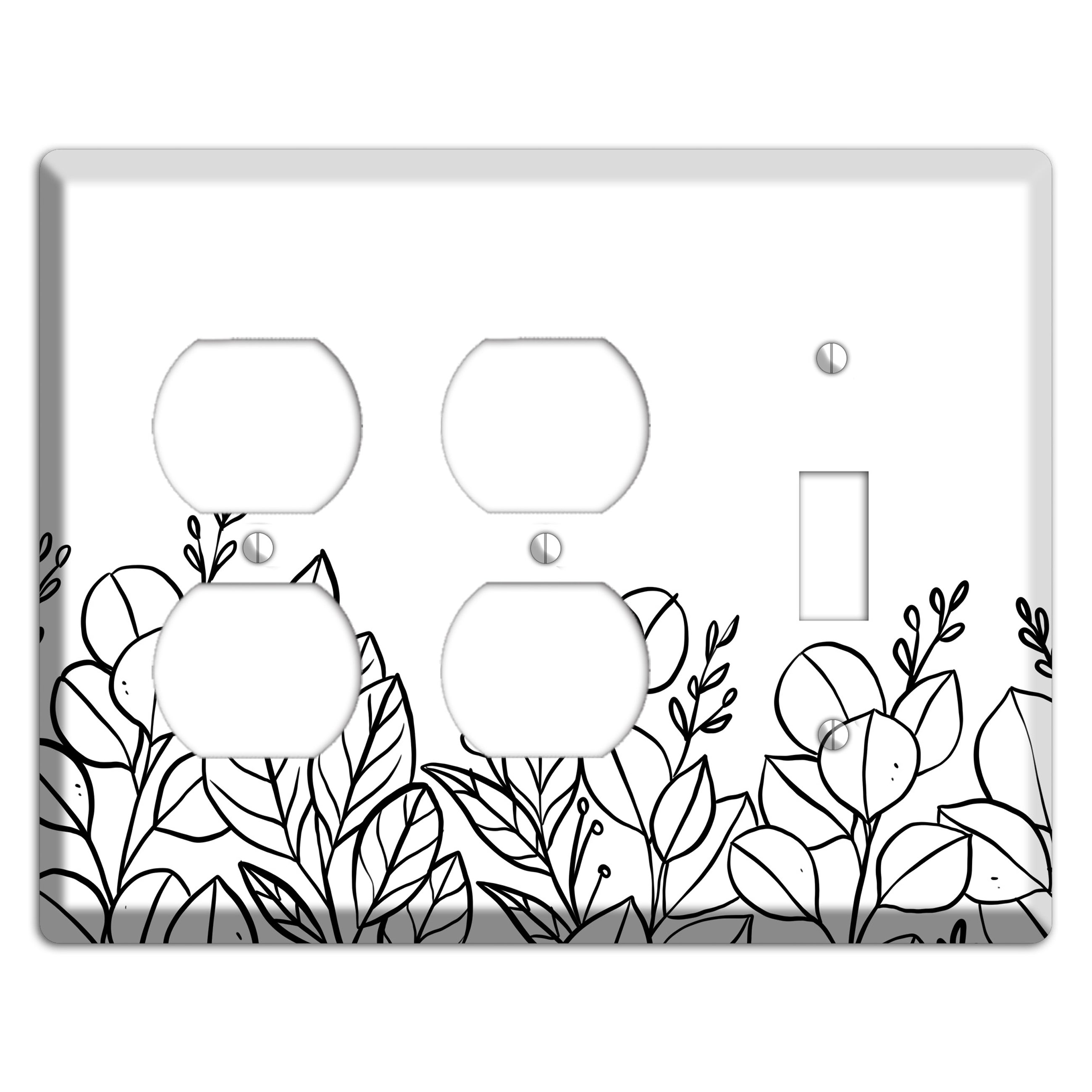 Hand-Drawn Floral 15 2 Duplex / Toggle Wallplate