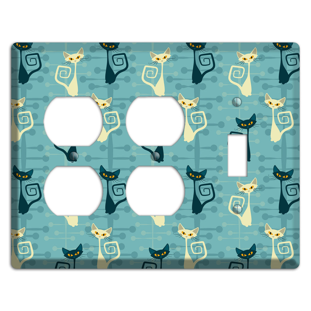 Black and Yellow Kitties 2 Duplex / Toggle Wallplate
