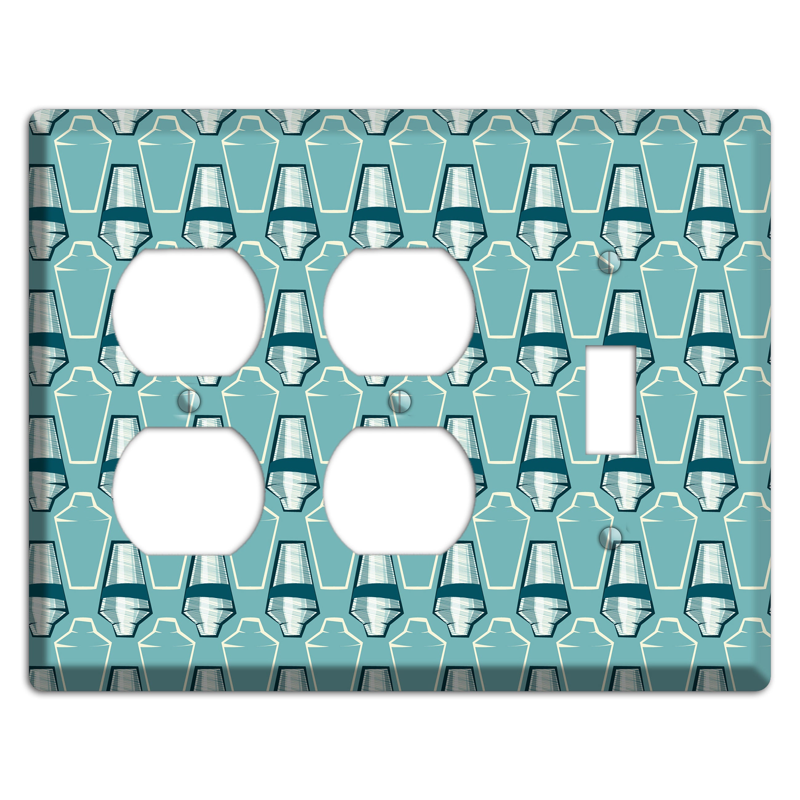 Cocktail Shakers 2 Duplex / Toggle Wallplate