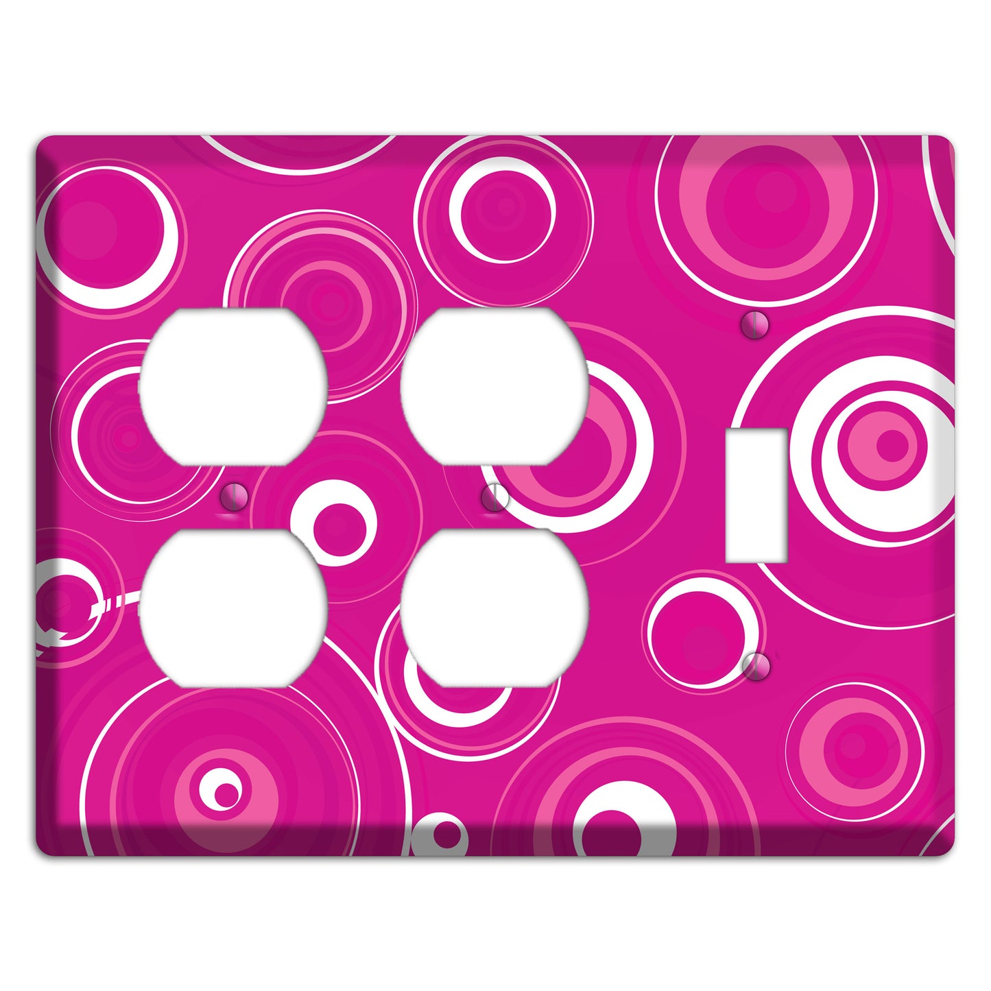 Dark Pink Circles 2 Duplex / Toggle Wallplate