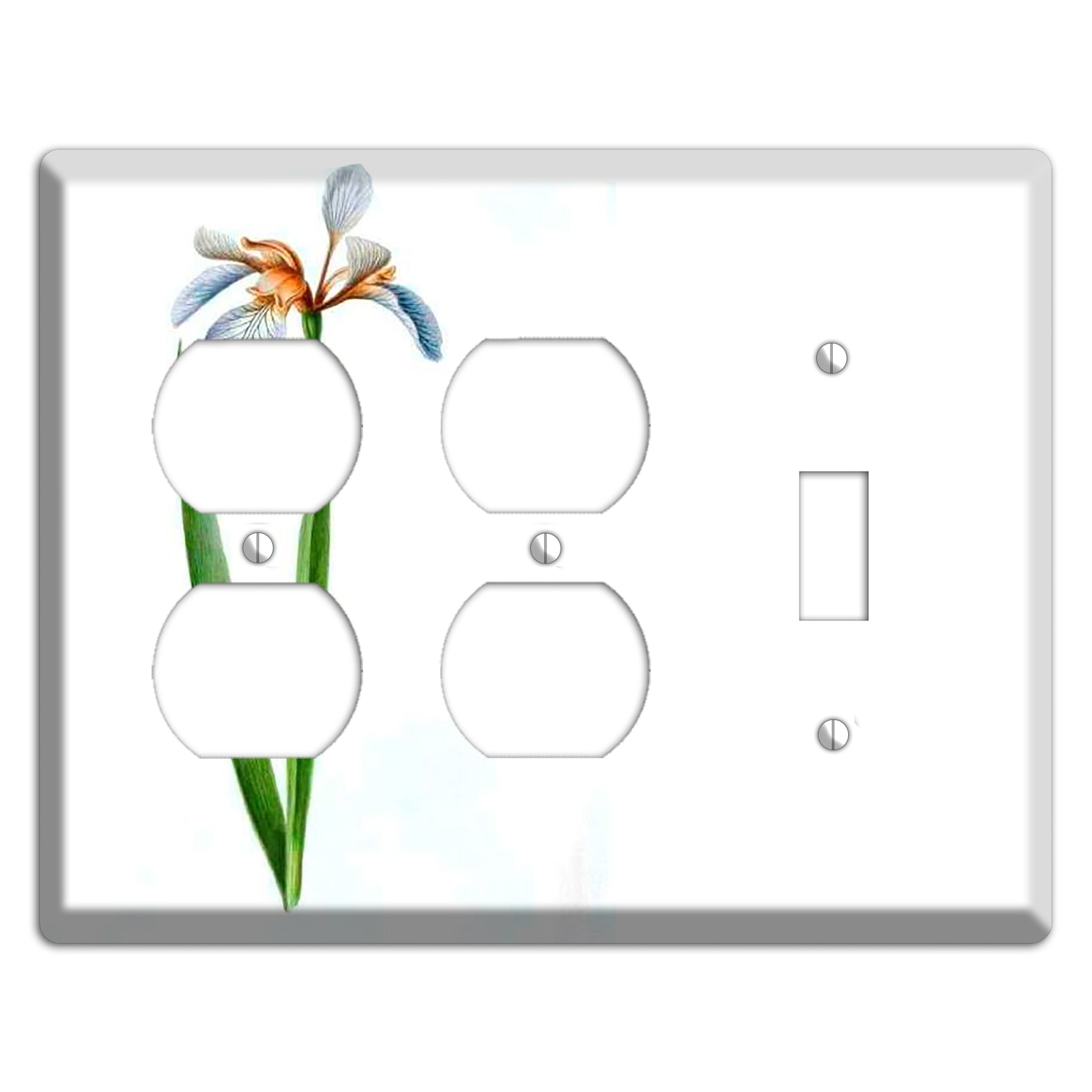 White Iris 2 2 Duplex / Toggle Wallplate