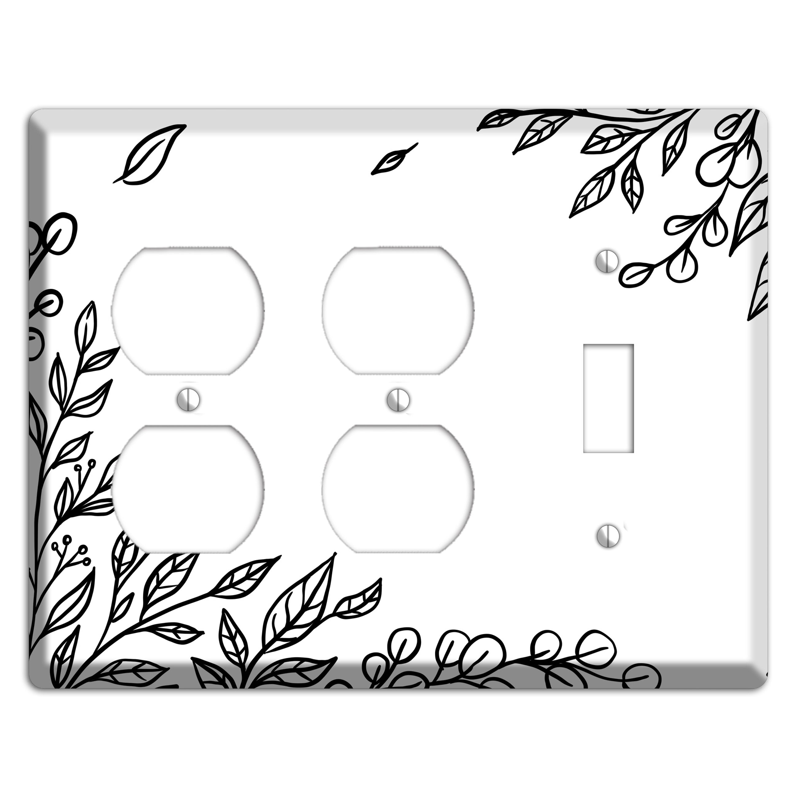 Hand-Drawn Floral 21 2 Duplex / Toggle Wallplate