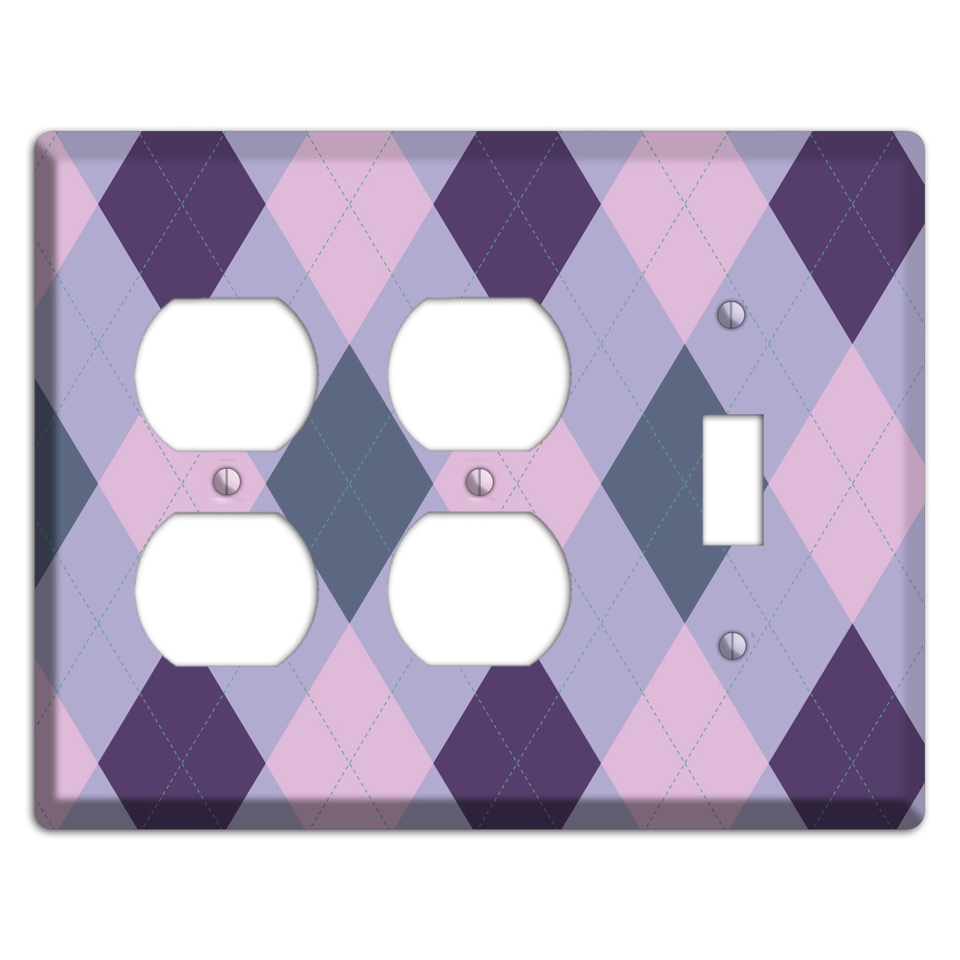 Orange and Tan Argyle 2 Duplex / Toggle Wallplate