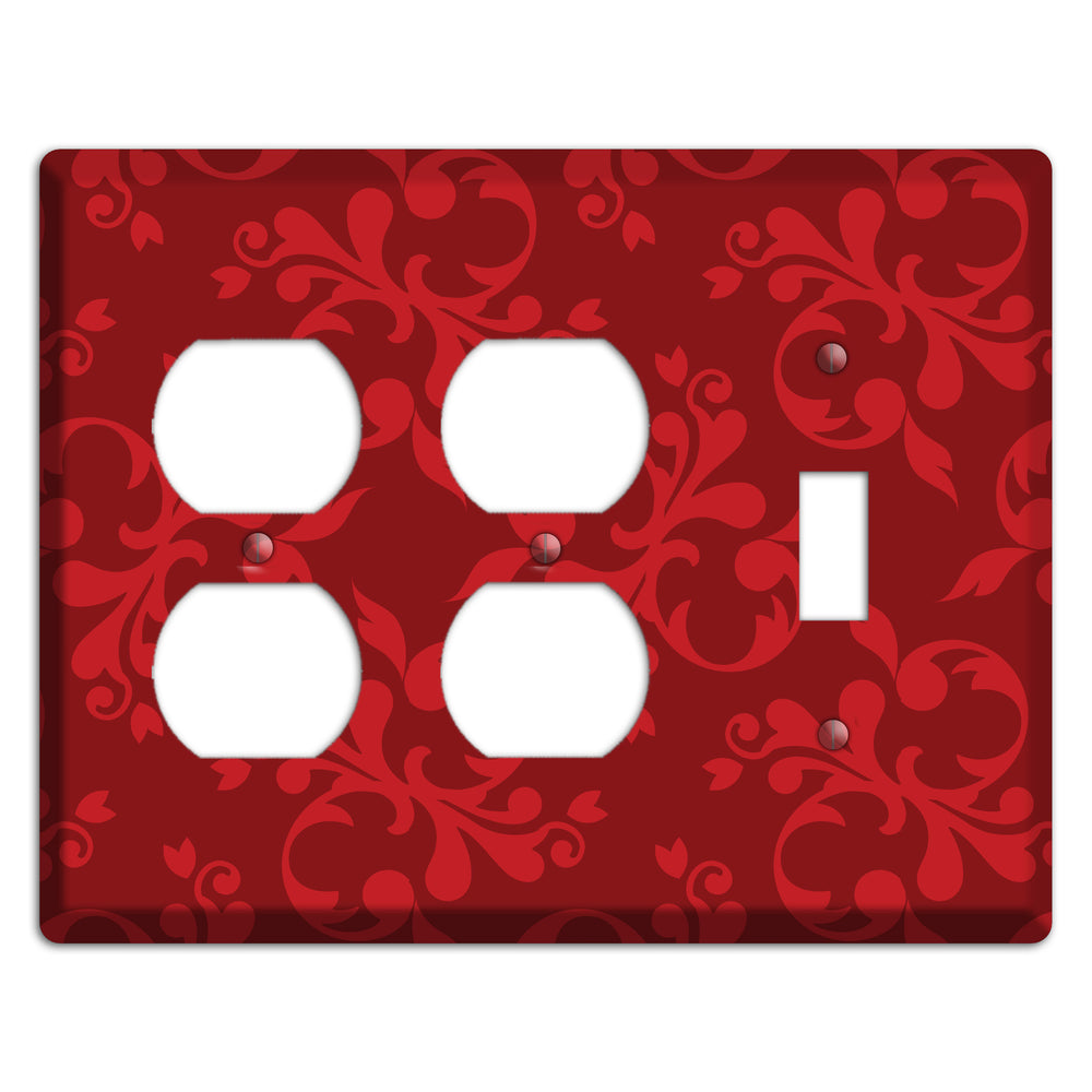 Red Victorian Toile 2 Duplex / Toggle Wallplate