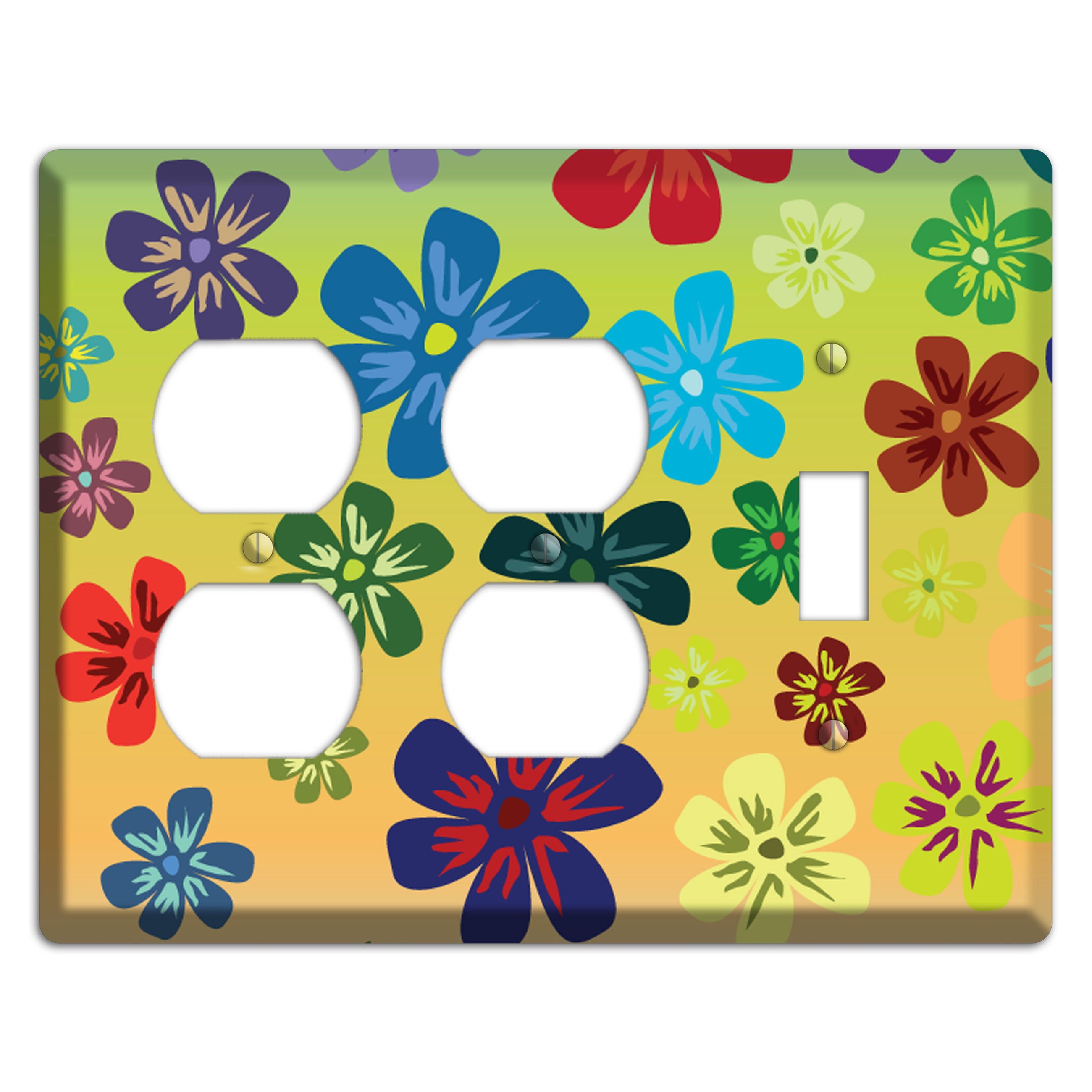 Black Flowers 2 Duplex / Toggle Wallplate