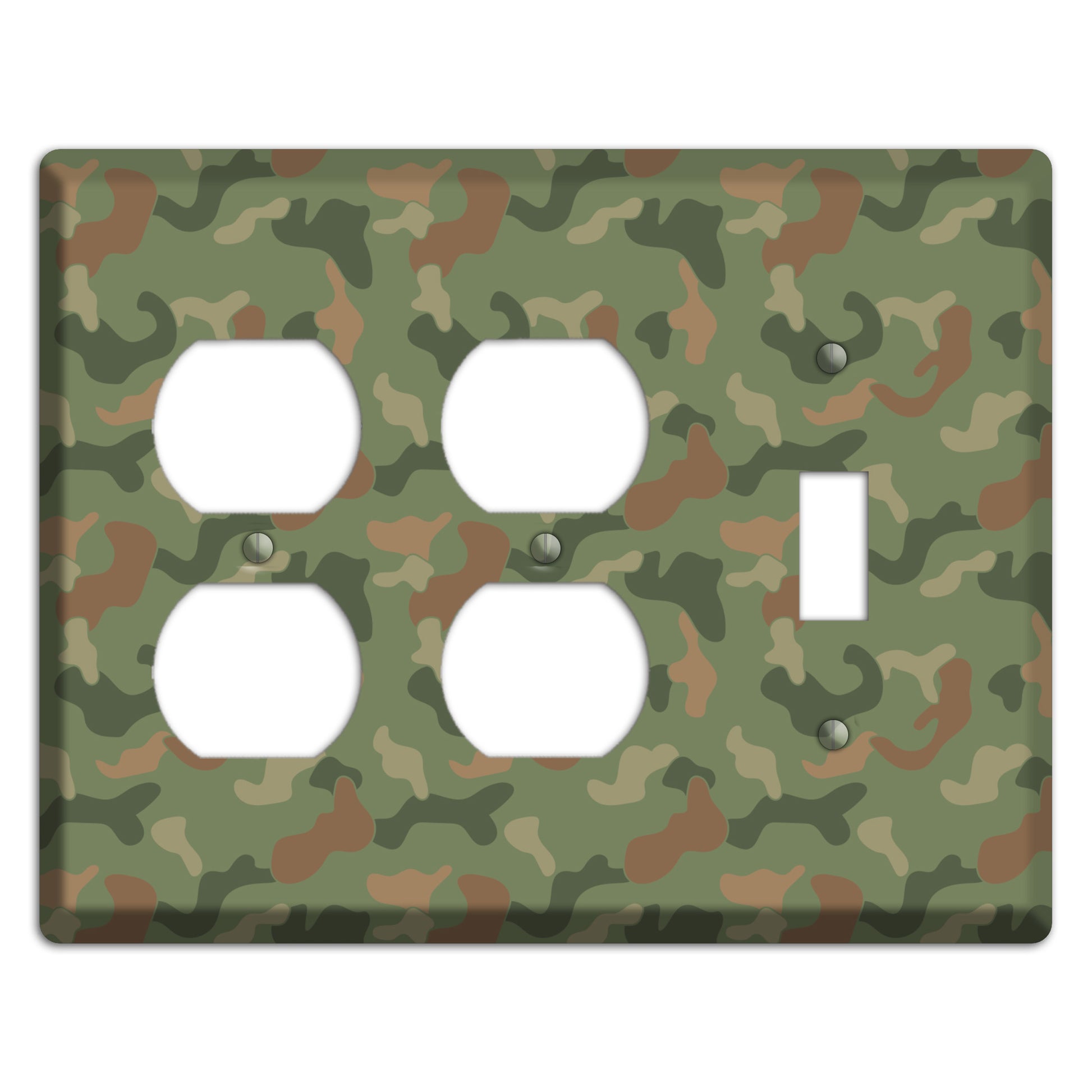 Jungle Green Camo 2 Duplex / Toggle Wallplate