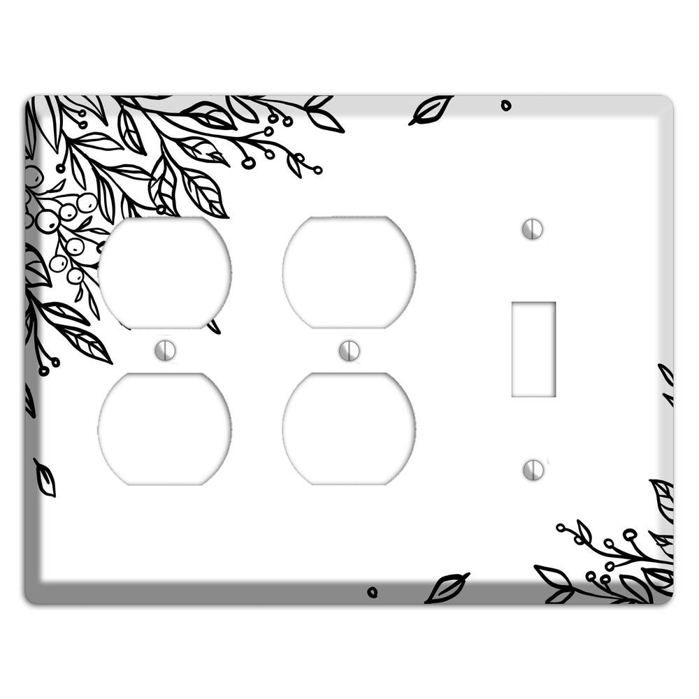 Hand-Drawn Floral 4 2 Duplex / Toggle Wallplate