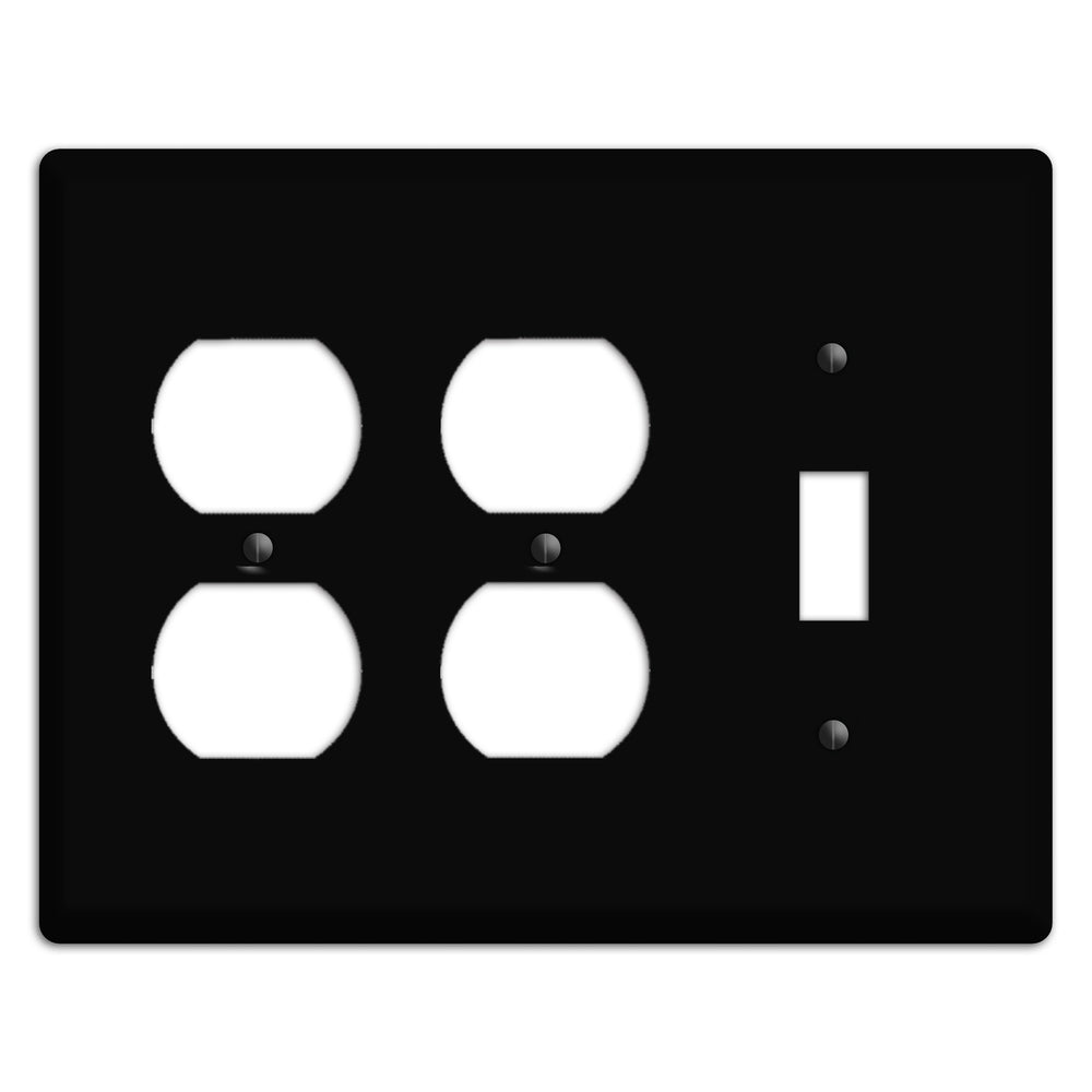 Satin Black Metal 2 Duplex / Toggle Wallplate