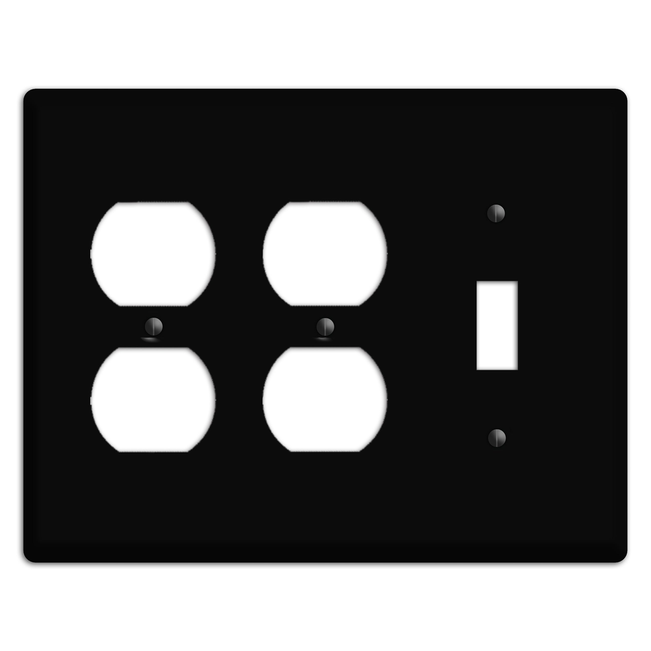 Satin Black Metal 2 Duplex / Toggle Wallplate